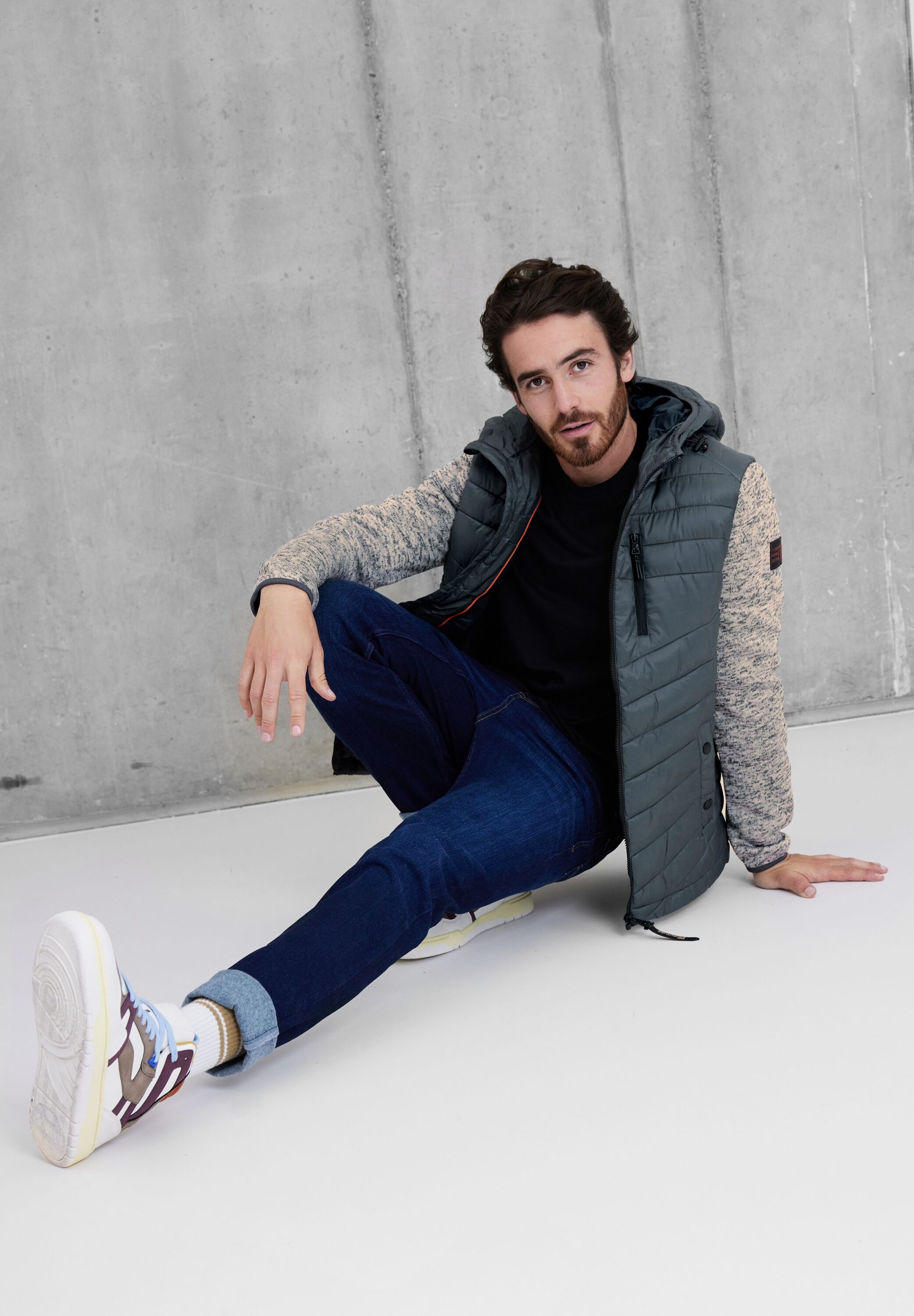 STREET ONE MEN Steppjacke, mit Kapuze, mit Kapuze