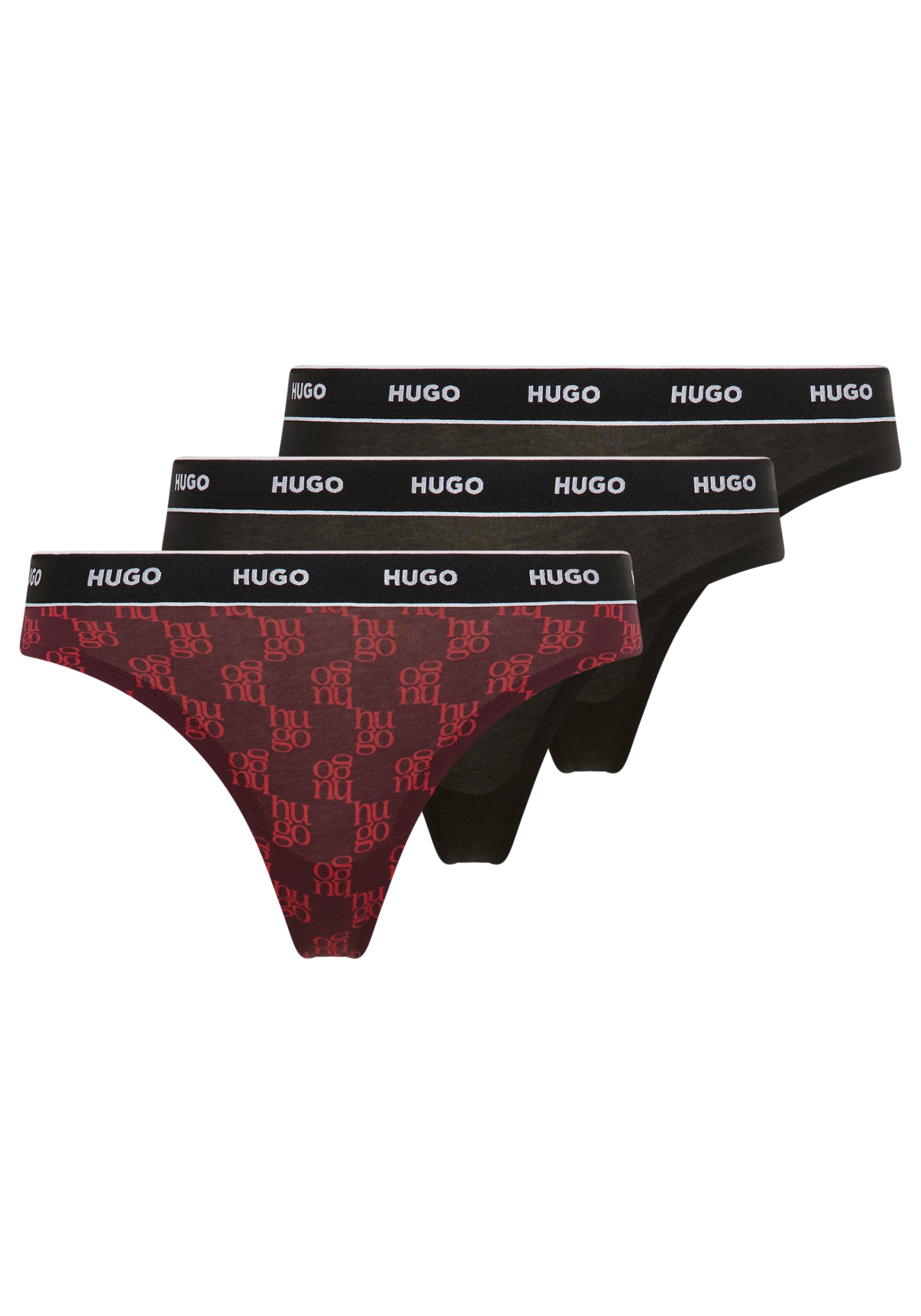HUGO Underwear String "TRIPLET THONG DESIGN" 3 Stk. wiederholendes Logo am günstig online kaufen