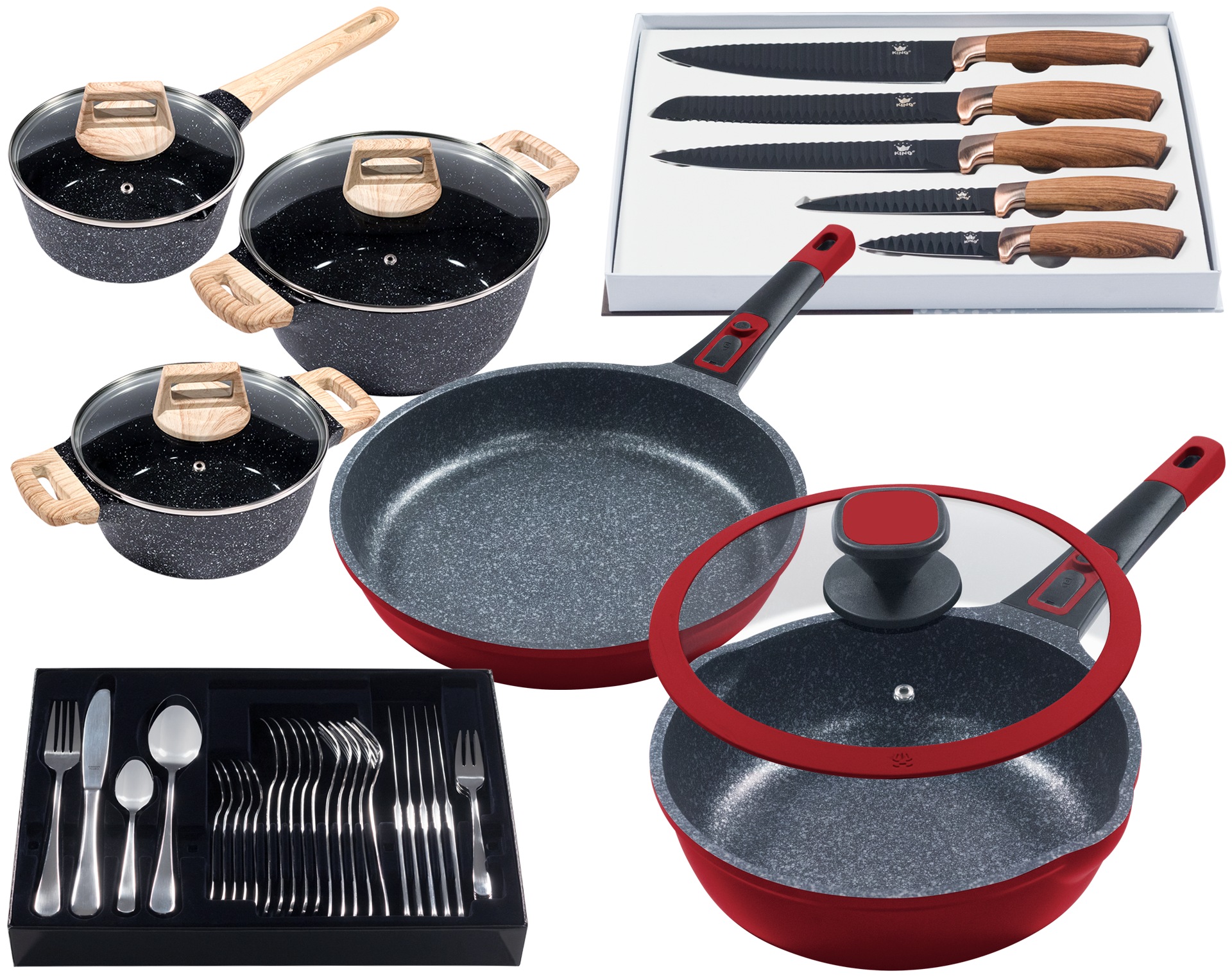 KING Pfannen-Set "Moonscape" Aluminiumguss Set, 11 Stk. tlg. Induktion, (Tö günstig online kaufen