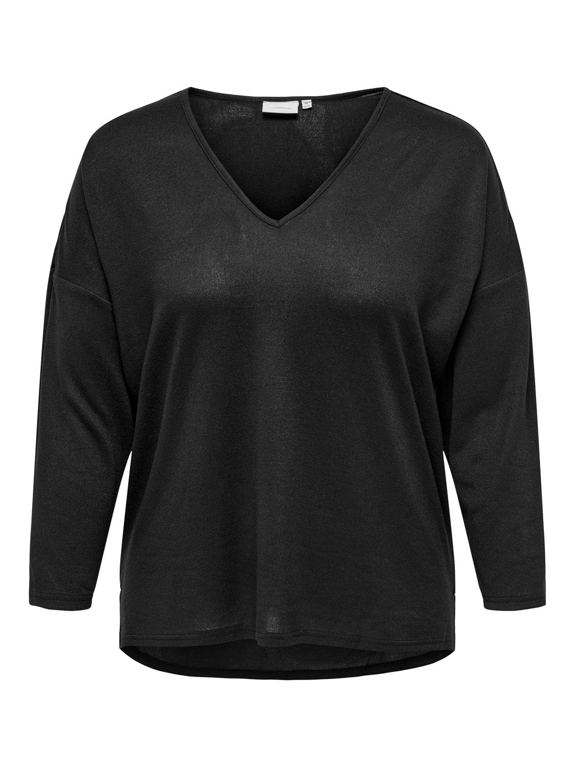 ONLY CARMAKOMA V-Shirt "CARALBA MIRSE 4/5 V-NECK TOP JRS" günstig online kaufen