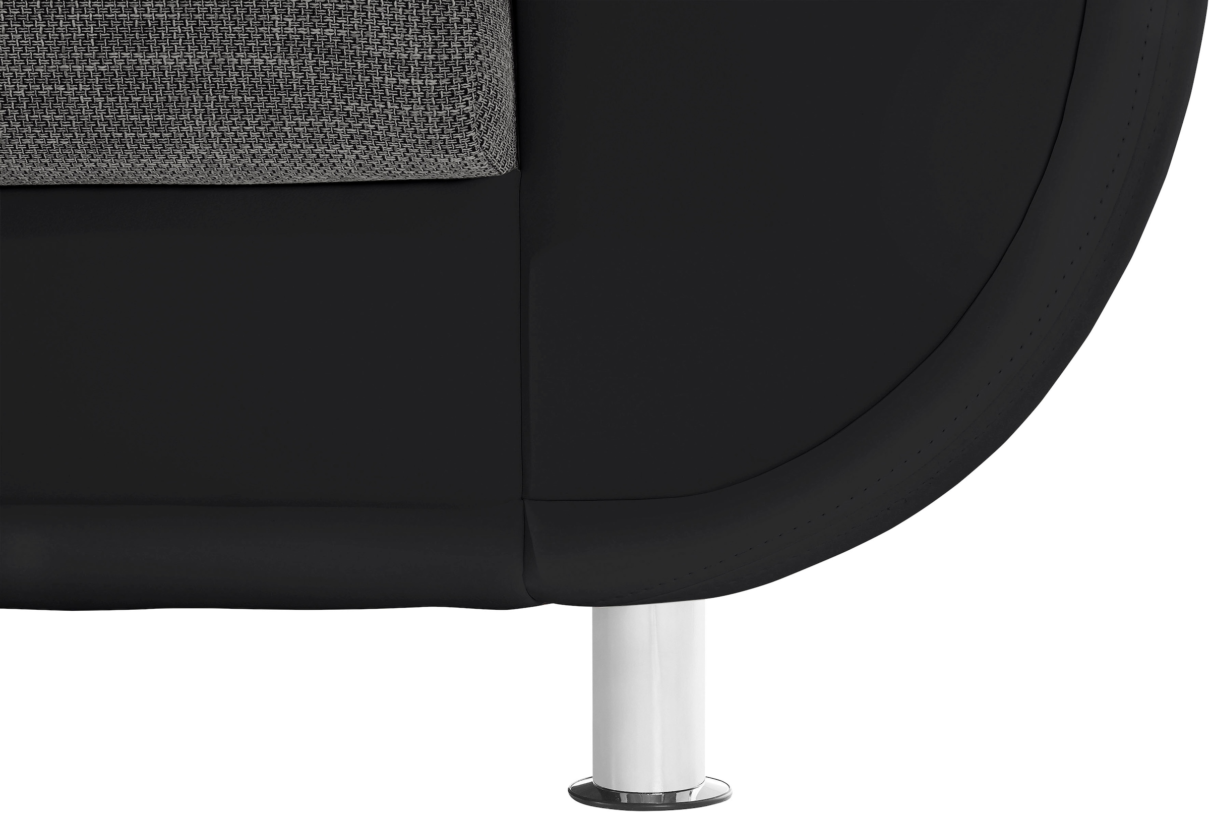 TRENDMANUFAKTUR Ecksofa »Rondo 3, zeitlos und bequem, Materialmix, breite Armlehnen, L-Form«, wahlweise mit Federkern für mehr Komfort, wahlweise mit Bettfunktion