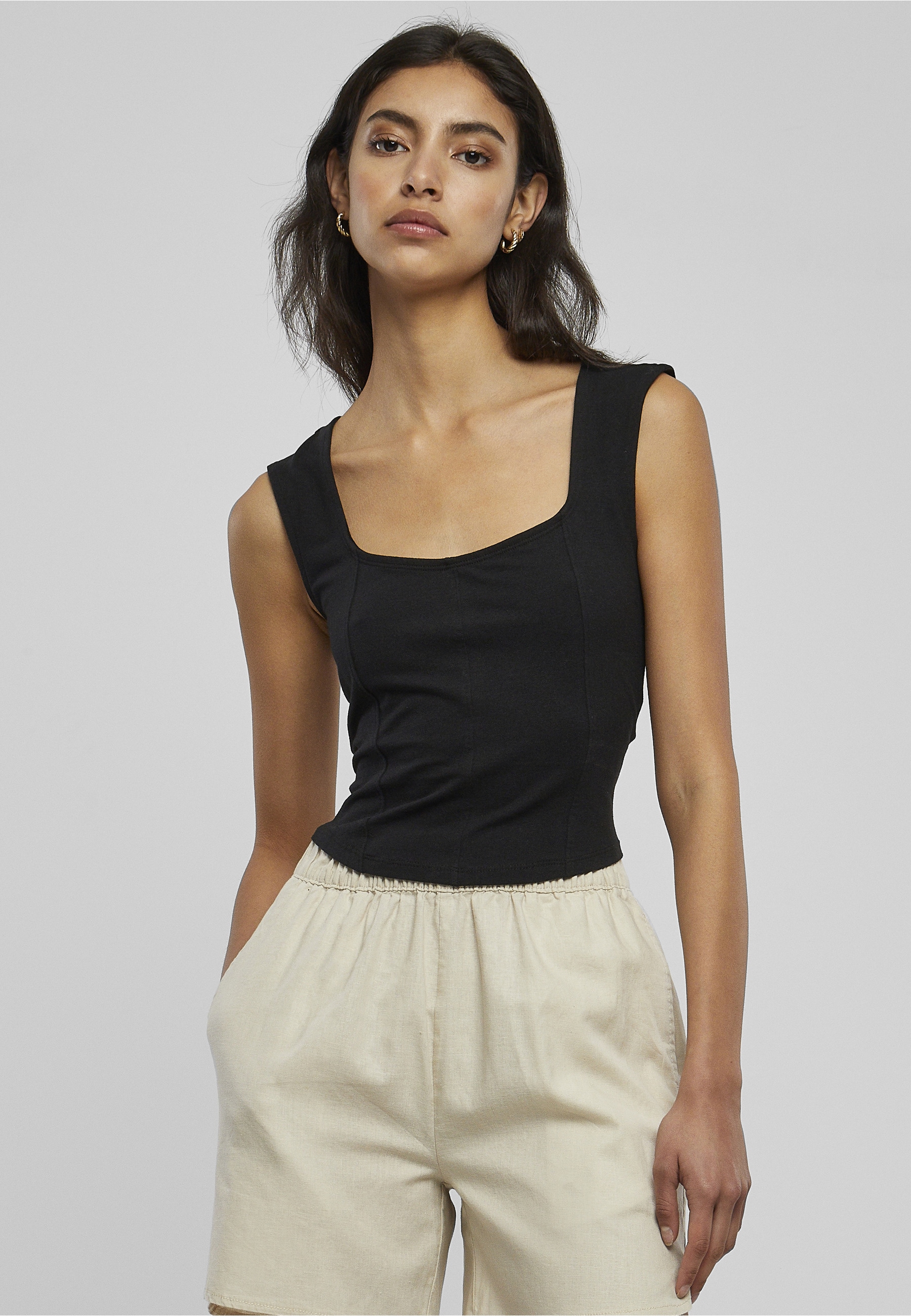 URBAN CLASSICS Muskelshirt »Urban Classics Damen Ladies Short Corsage Top« 1 Stk.