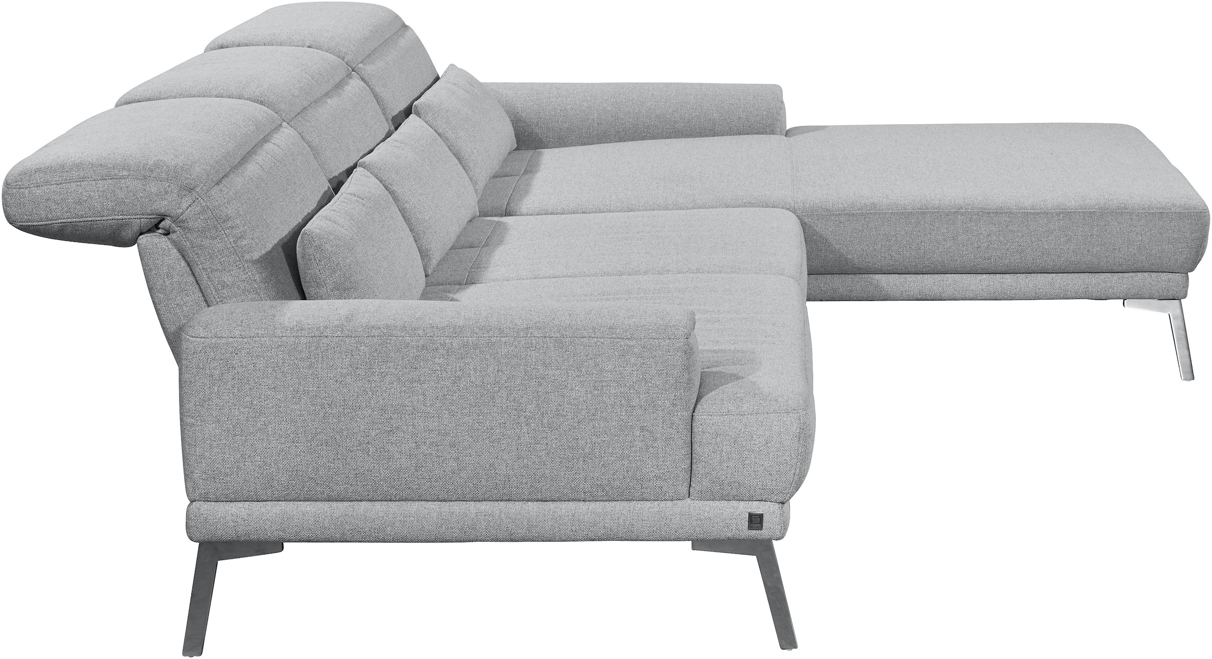 Musterring Ecksofa »MR 4580«, mit Kopf- und Sitztiefenverstellung, Metallfuß chrom, 288 x 193/220cm