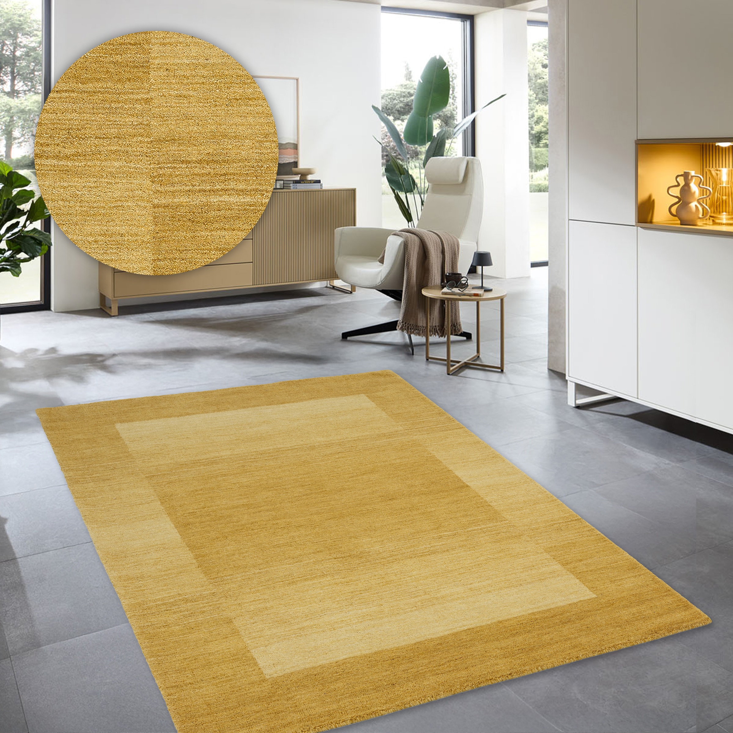 THEKO Wollteppich "Gabbeh Super, Handweb, Teppich, Bordüre, reine Wolle," r günstig online kaufen