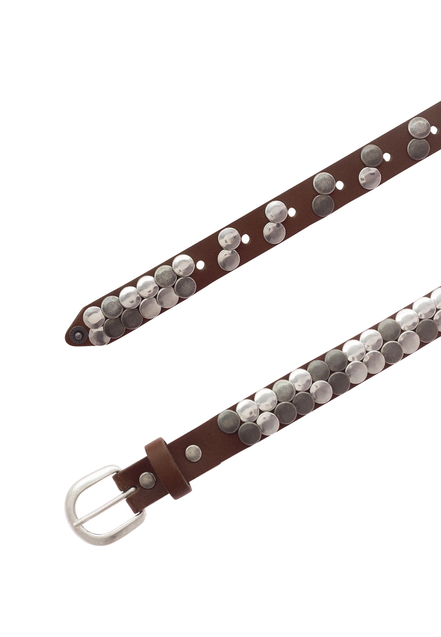 MUSTANG Ledergürtel Echtleder, mit Plattnieten verziert, einfache Dornschli günstig online kaufen