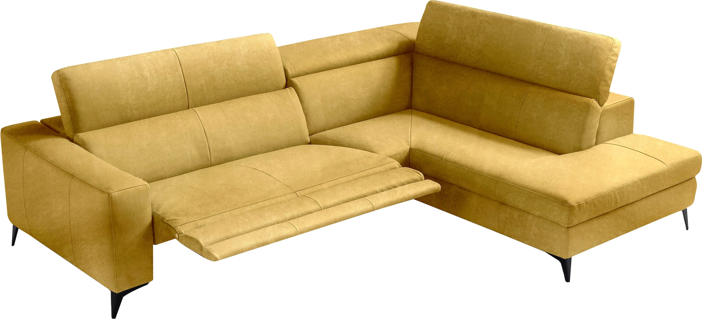 Egoitaliano Ecksofa "Edith, Designsofa mit hohem Sitzkomfort, Breite 269cm, L-Form" inkl. elektrischer Relaxfunktion und manuell verstellbaren Kopfteilen