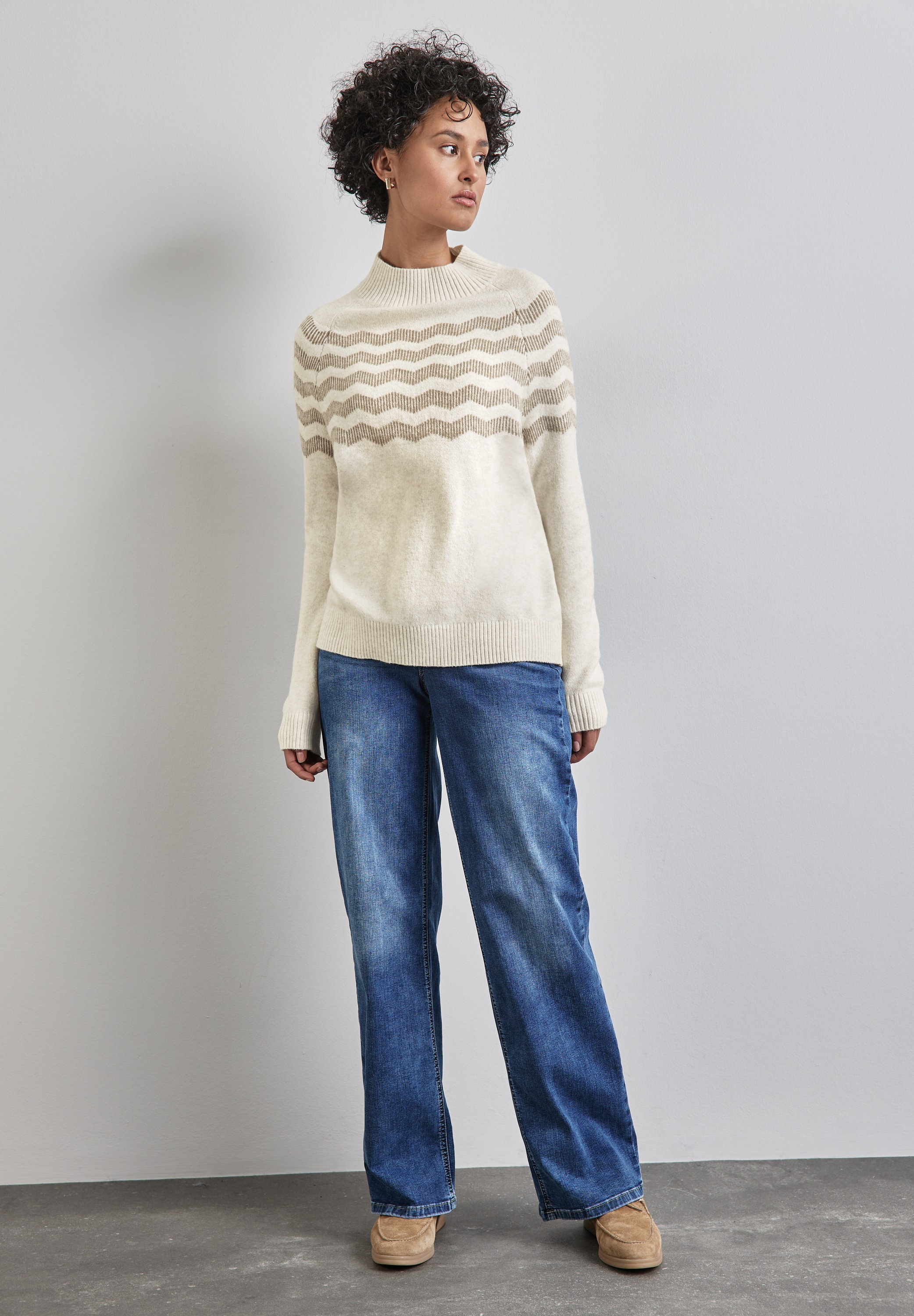 STREET ONE Strickpullover, mit Stehkragen