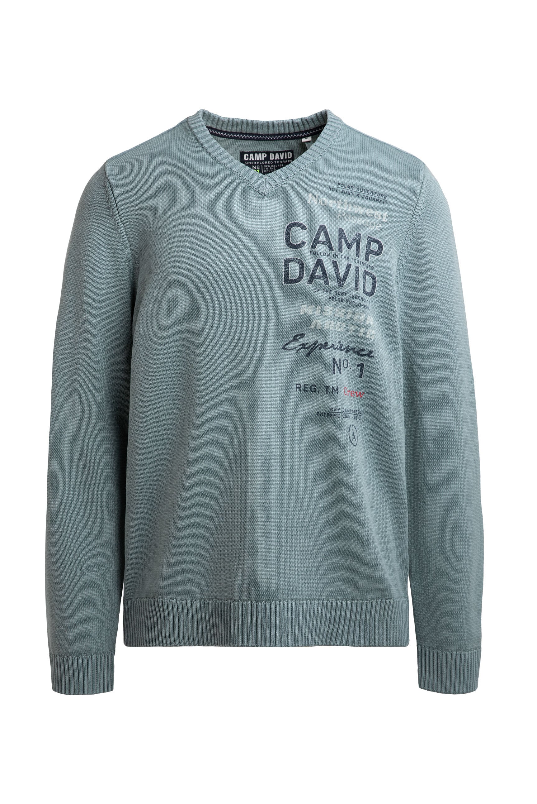 CAMP DAVID V-Ausschnitt-Pullover aus Baumwolle