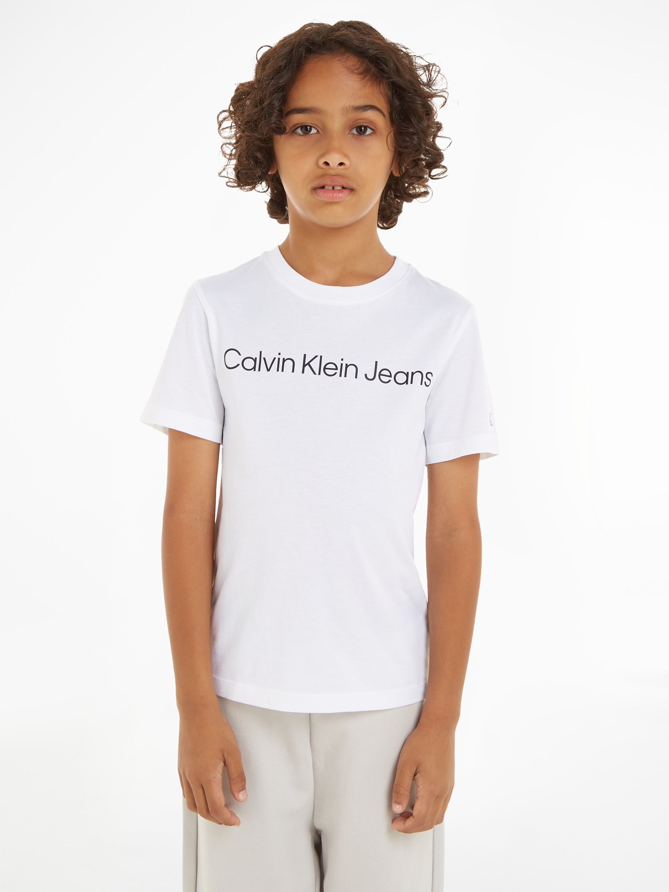 Black Friday Calvin Klein | T-SHIRT«, LOGO mit Jeans SS Logoschriftzug »INST. BAUR Sweatshirt