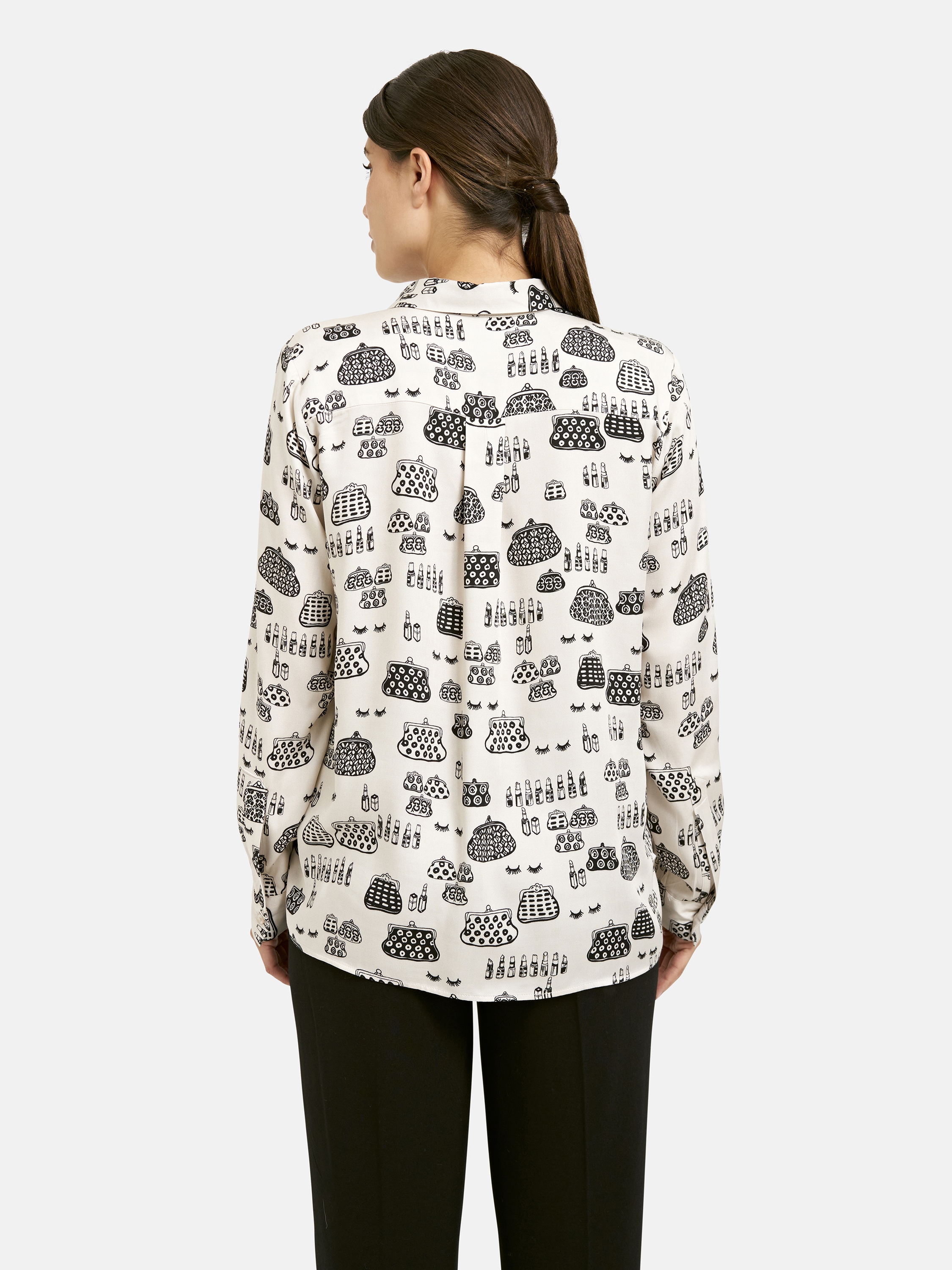 Milano Italy Langarmbluse mit Kellerfalte im Rücken