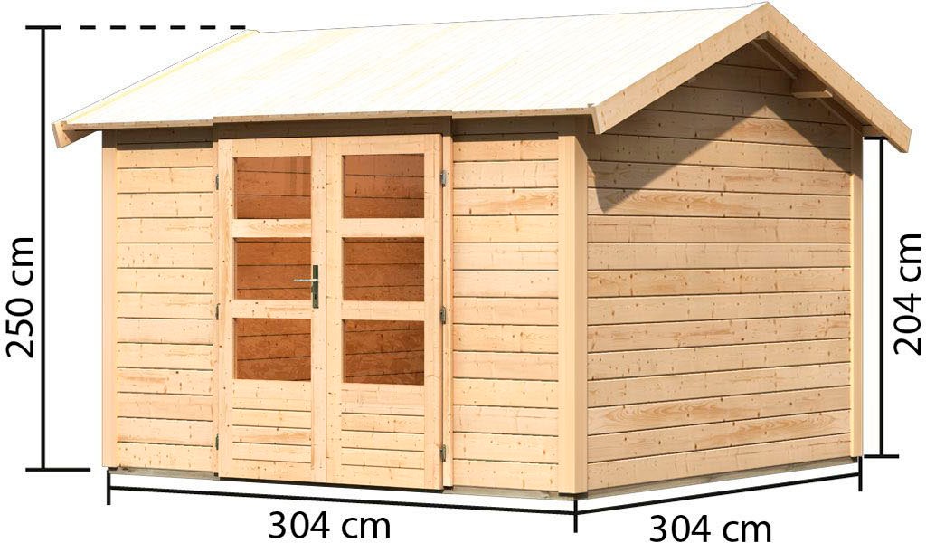 Karibu Gartenhaus »Traufberg 7«, naturbelassen