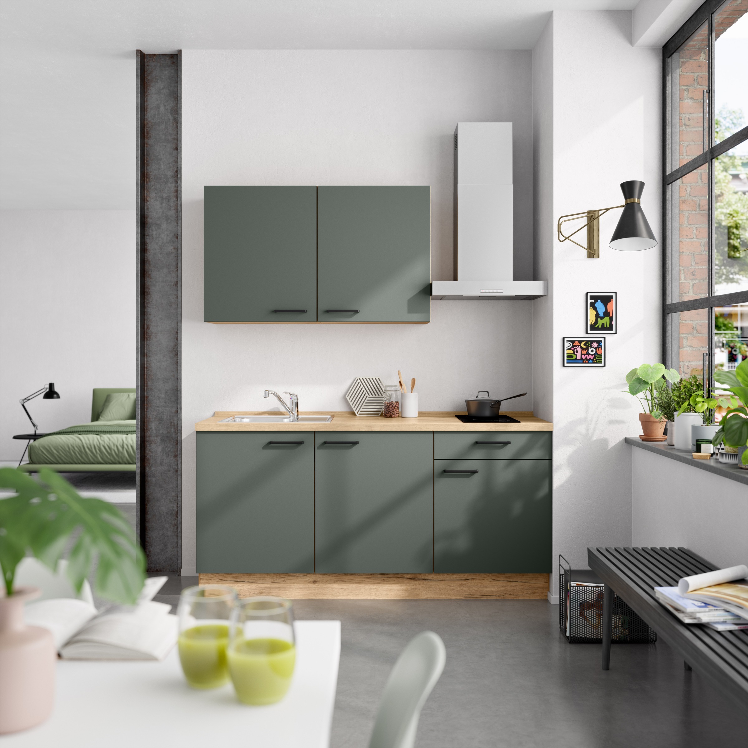 nobilia® Küchenzeile »"Easytouch I"«, vormontiert, Ausrichtung wählbar, Breite 180 cm, wahlw. mit E-Geräten