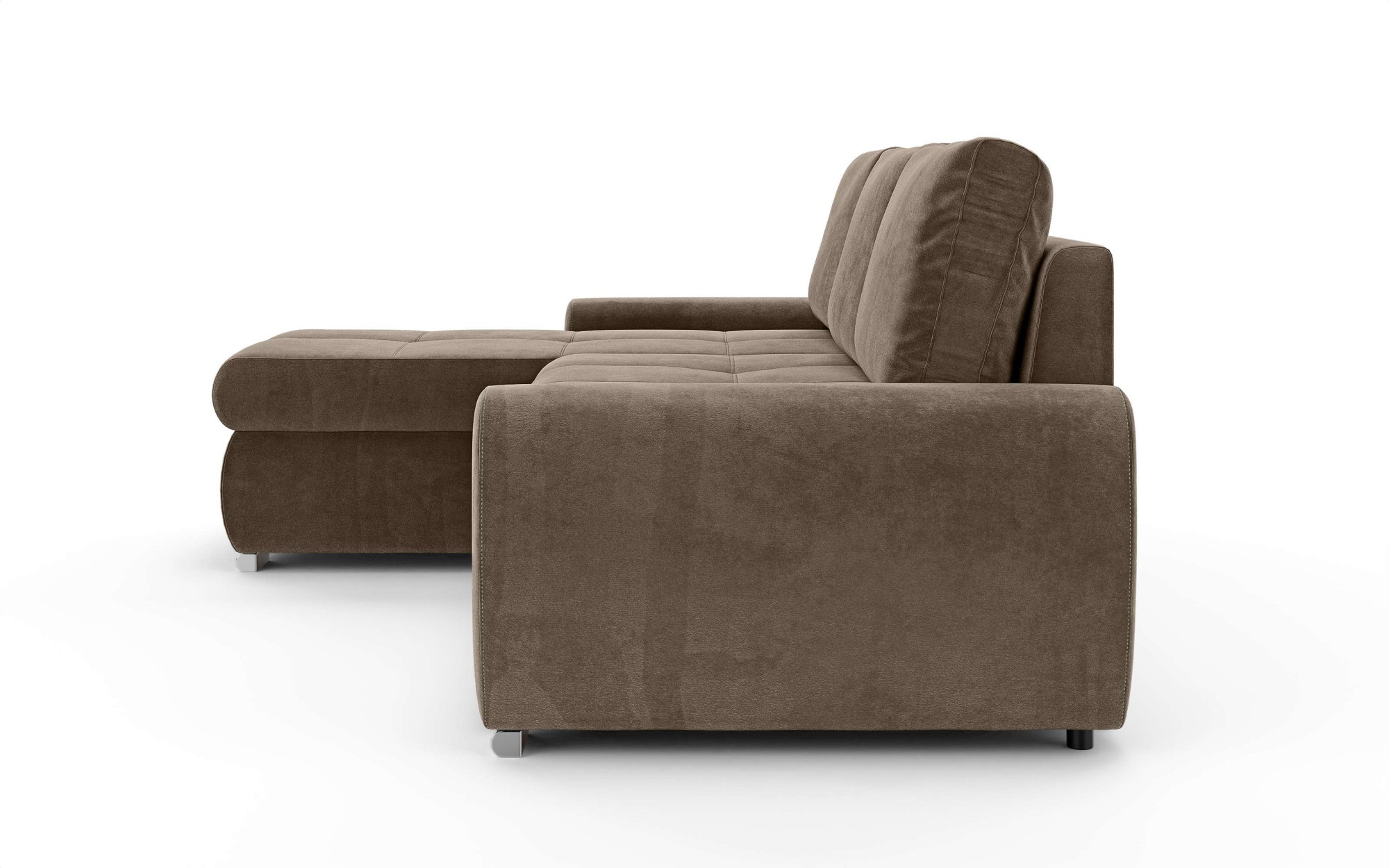INOSIGN Ecksofa »HAVERHILL Schlafsofa mit Bettkasten, Maße B/H/T: 237/89/166 cm«, L-Form mit Recamiere links oder rechts bestellbar, Wellenunterfederung