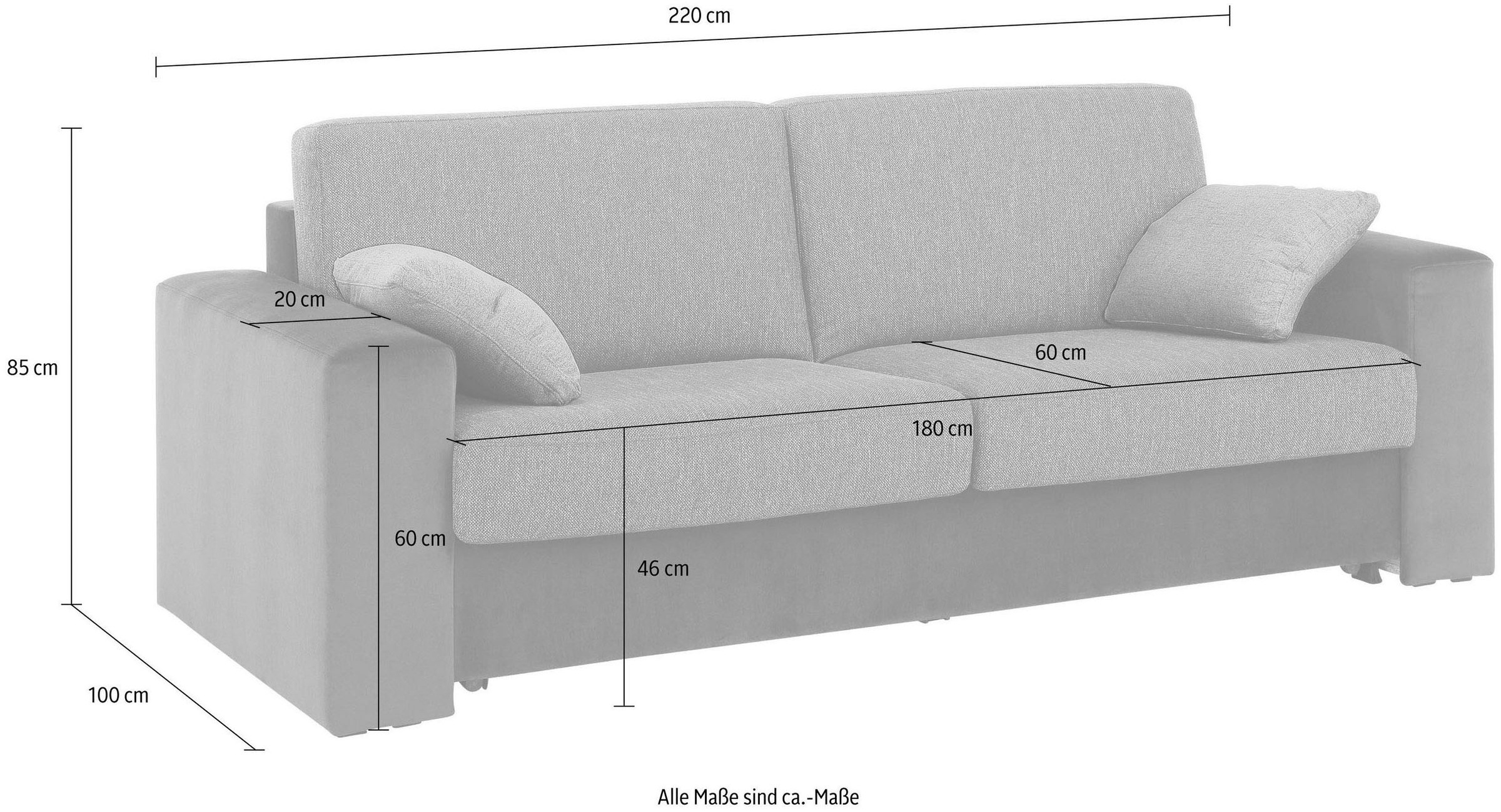 Home affaire Schlafsofa »Roma Matratzenhöhe 14 cm«, Dauerschlaffunktion, mit Unterfederung, Lattenrost, Matratze
