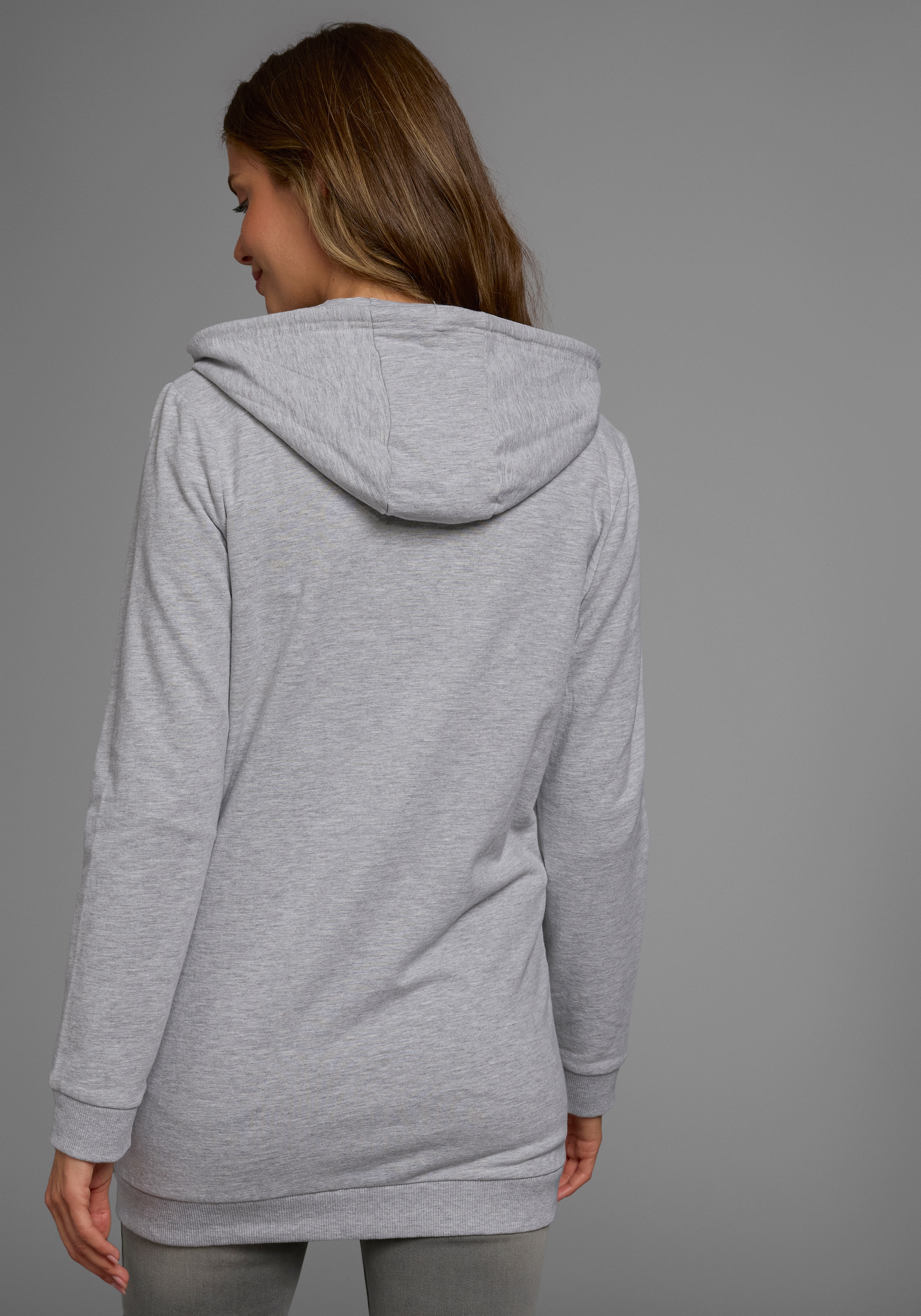 Flashlights Sweatjacke, in langer Form mit Zipper
