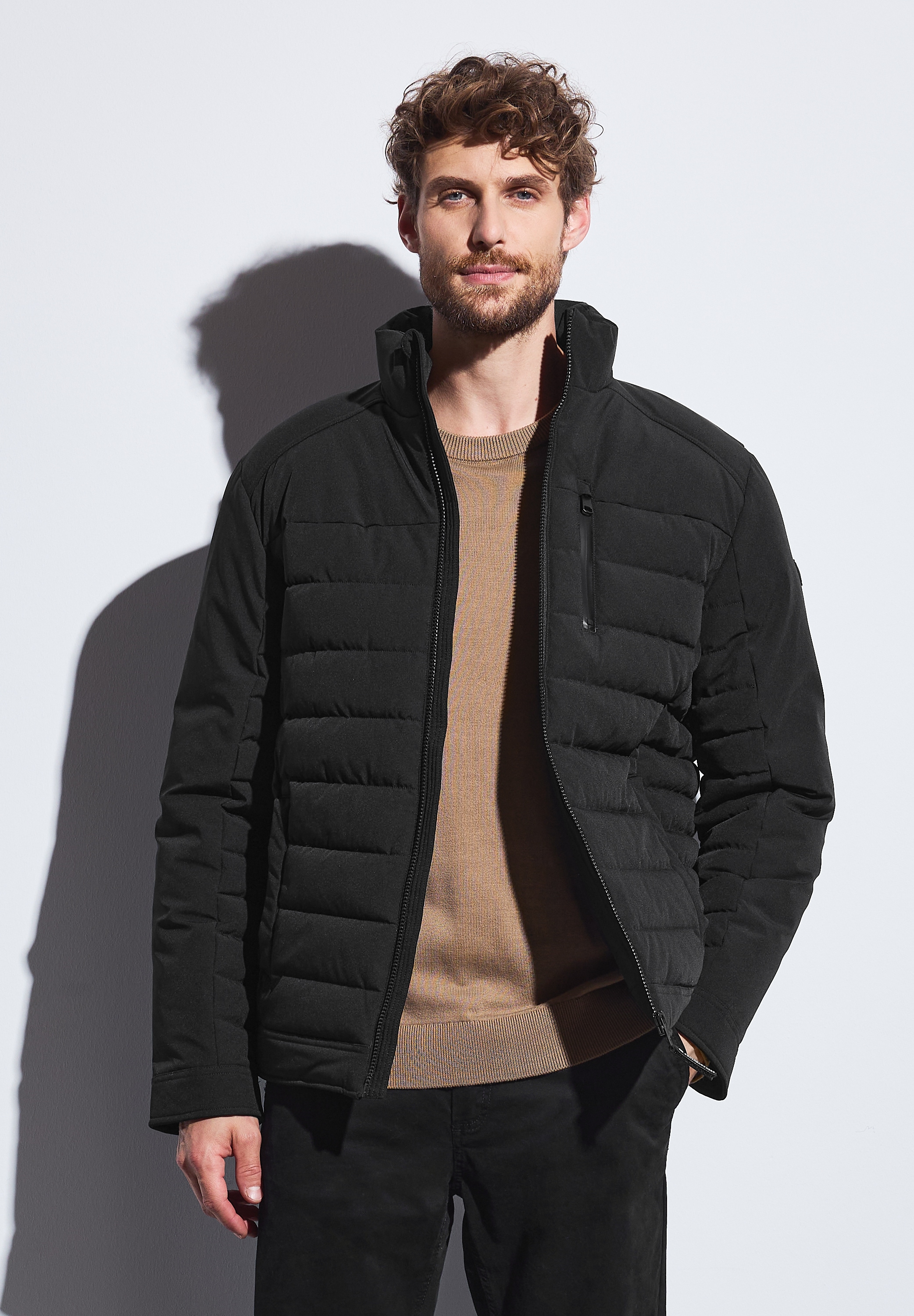 STREET ONE MEN Steppjacke, ohne Kapuze, im Biker Style günstig online kaufen