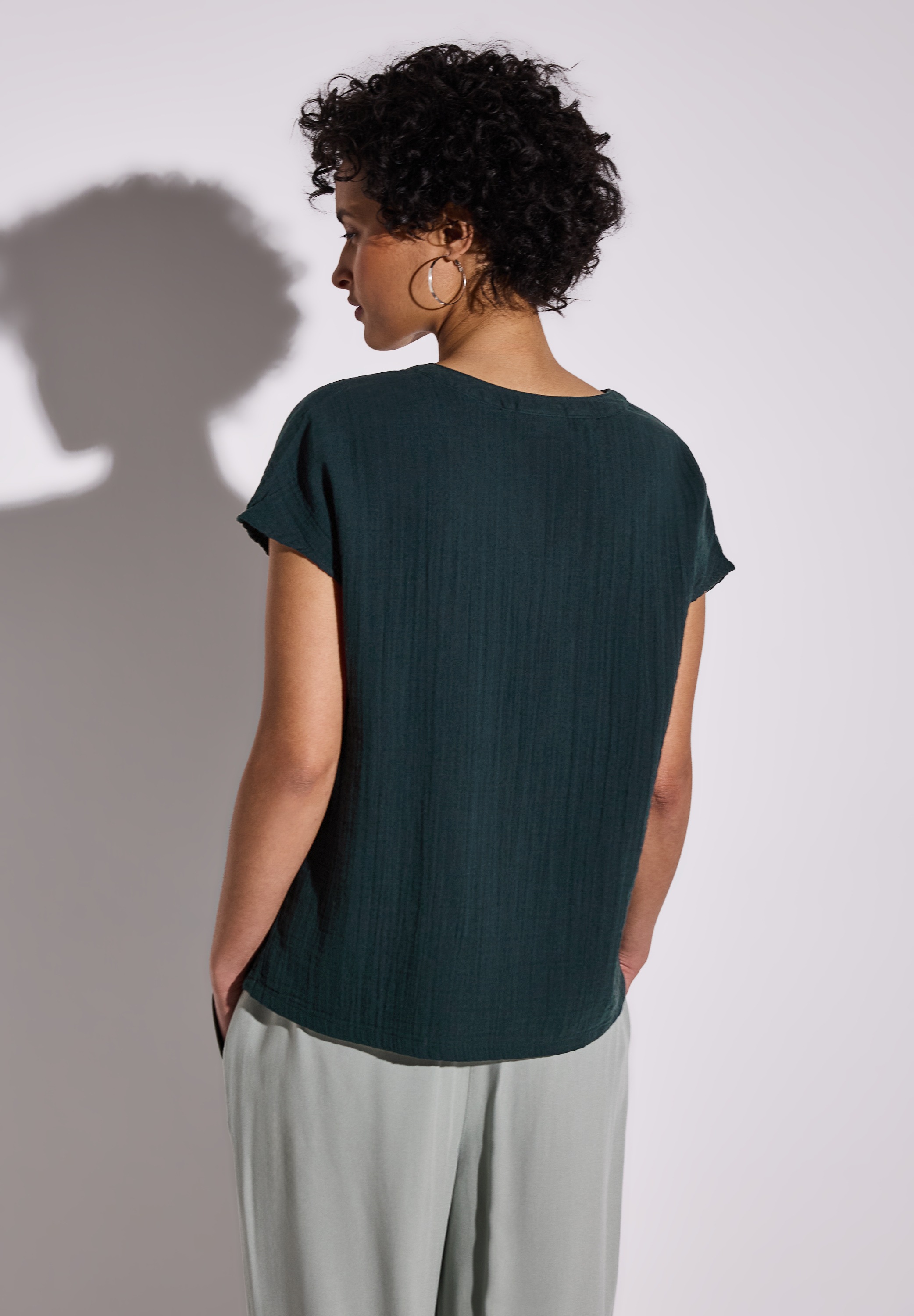 STREET ONE Hemdbluse, aus reiner Baumwolle