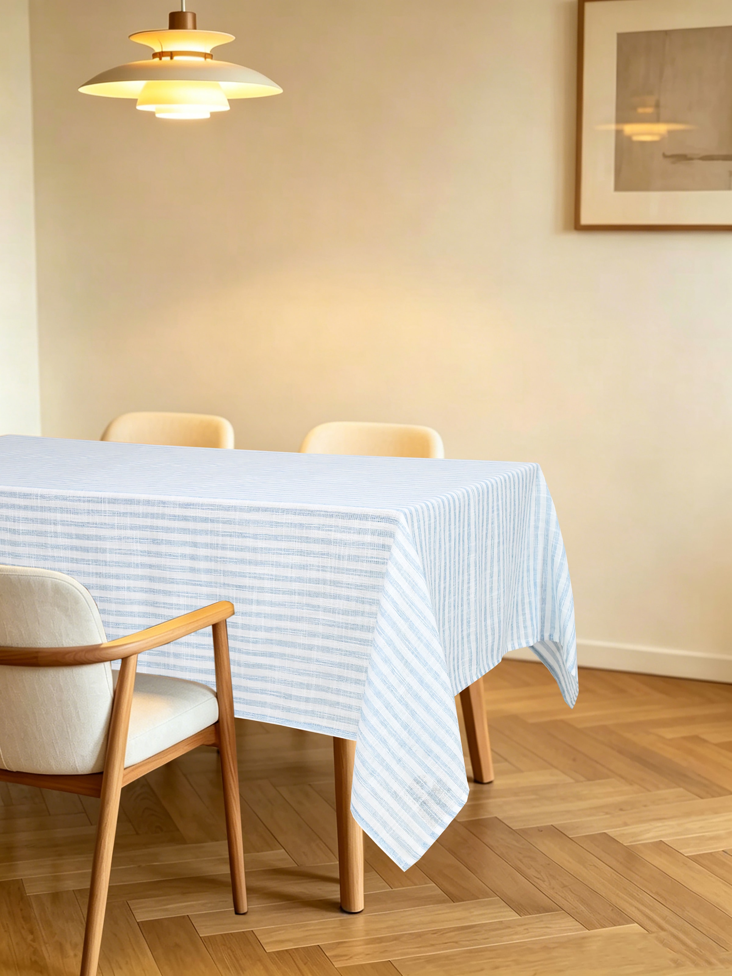 OTTO home Tischdecke "Marric" halbtransparente Tischdecke, Leinenoptik mit Streifen