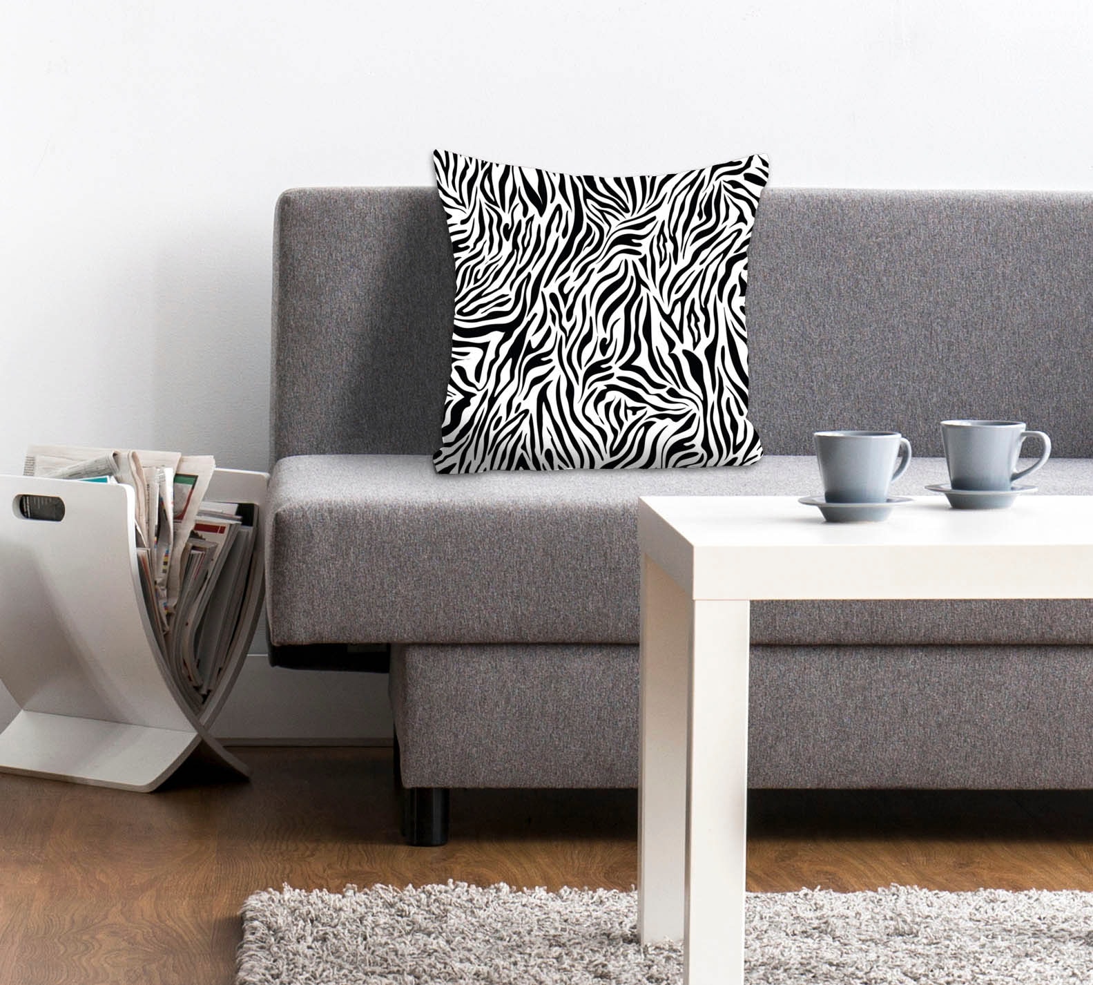 queence Dekokissen "Finn", mit Animalprint im Zebra-Design, Kissenhülle ohne Füllung, 1 Stück