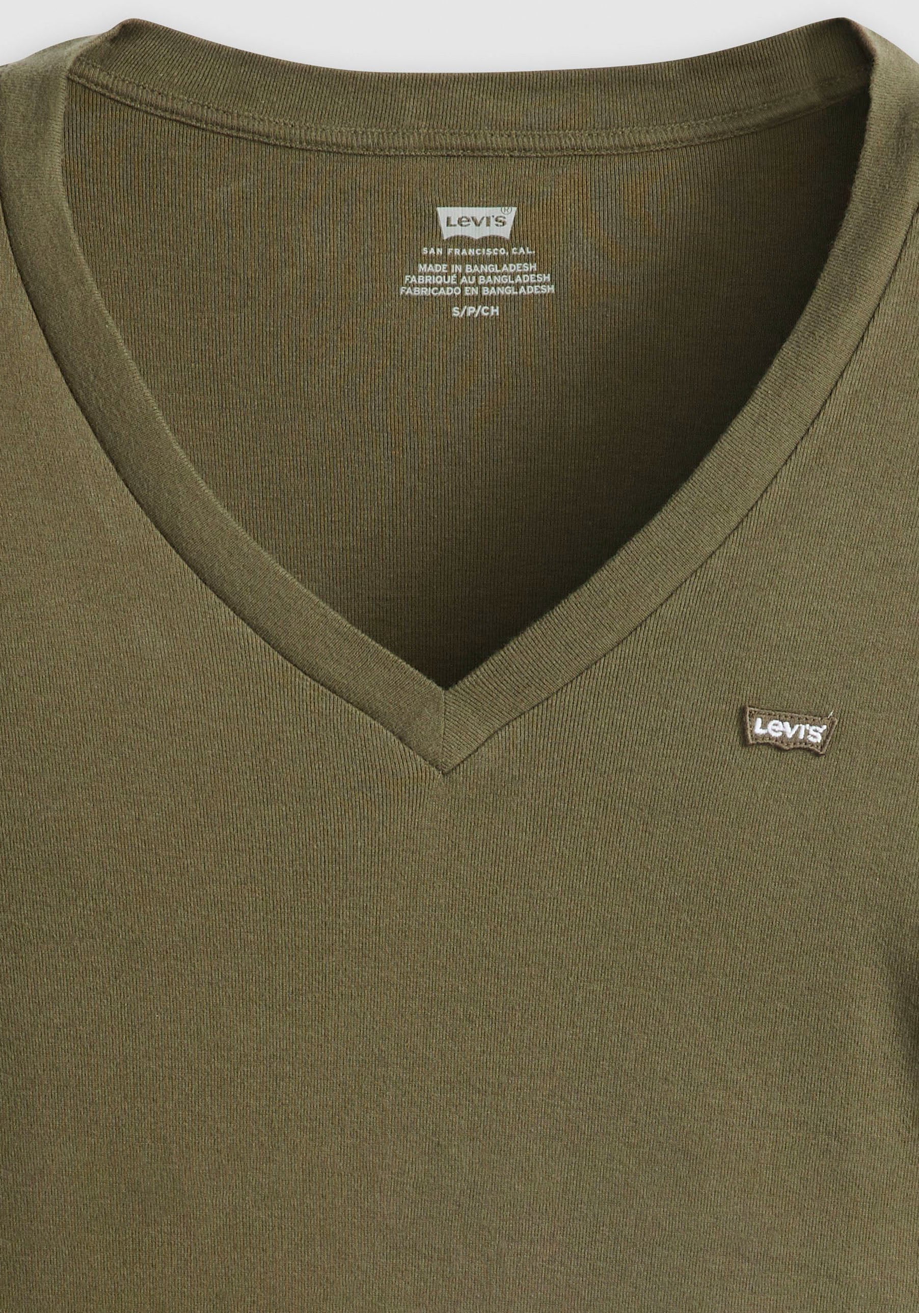 Levi's® Langarmshirt »ESSENTIAL HM LS VNECK«, mit Logo Stickerei