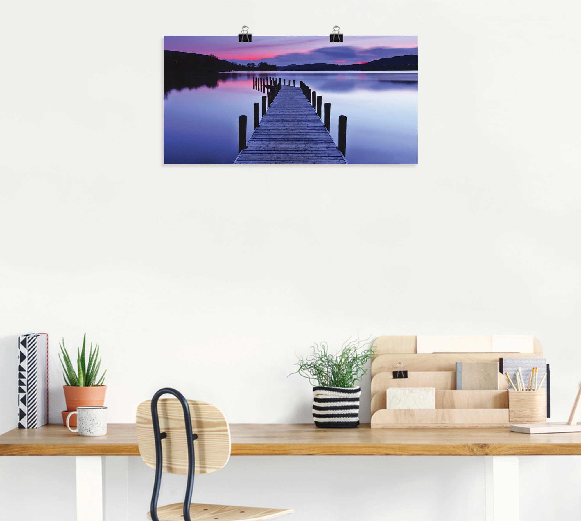 Artland Wandbild »Panorama Steg Coniston Water«, Seebilder, (1 St.), als Leinwandbild, Poster, Wandaufkleber in verschied. Größen