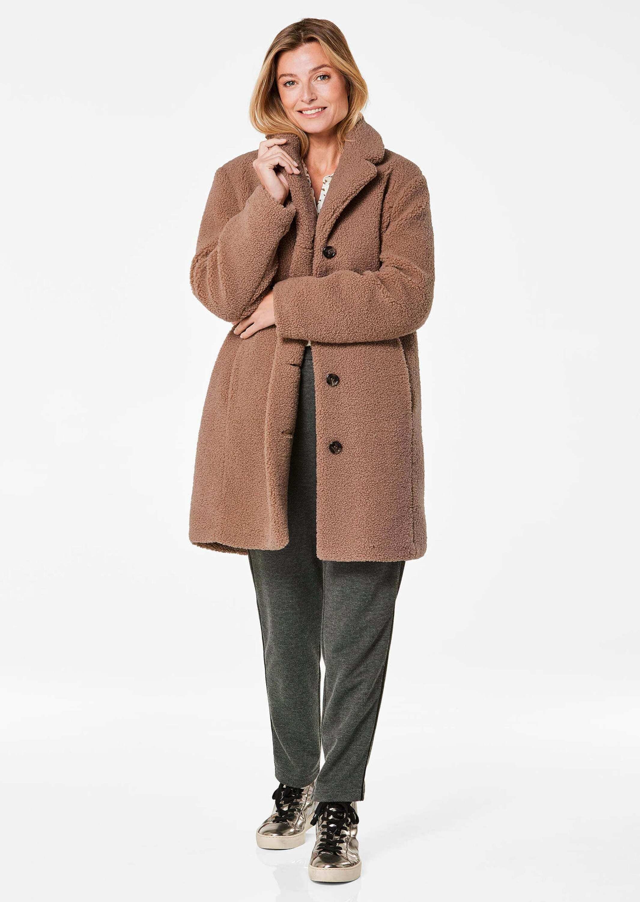 GOLDNER Langmantel »Kurzgröße Mantel in Felloptik«