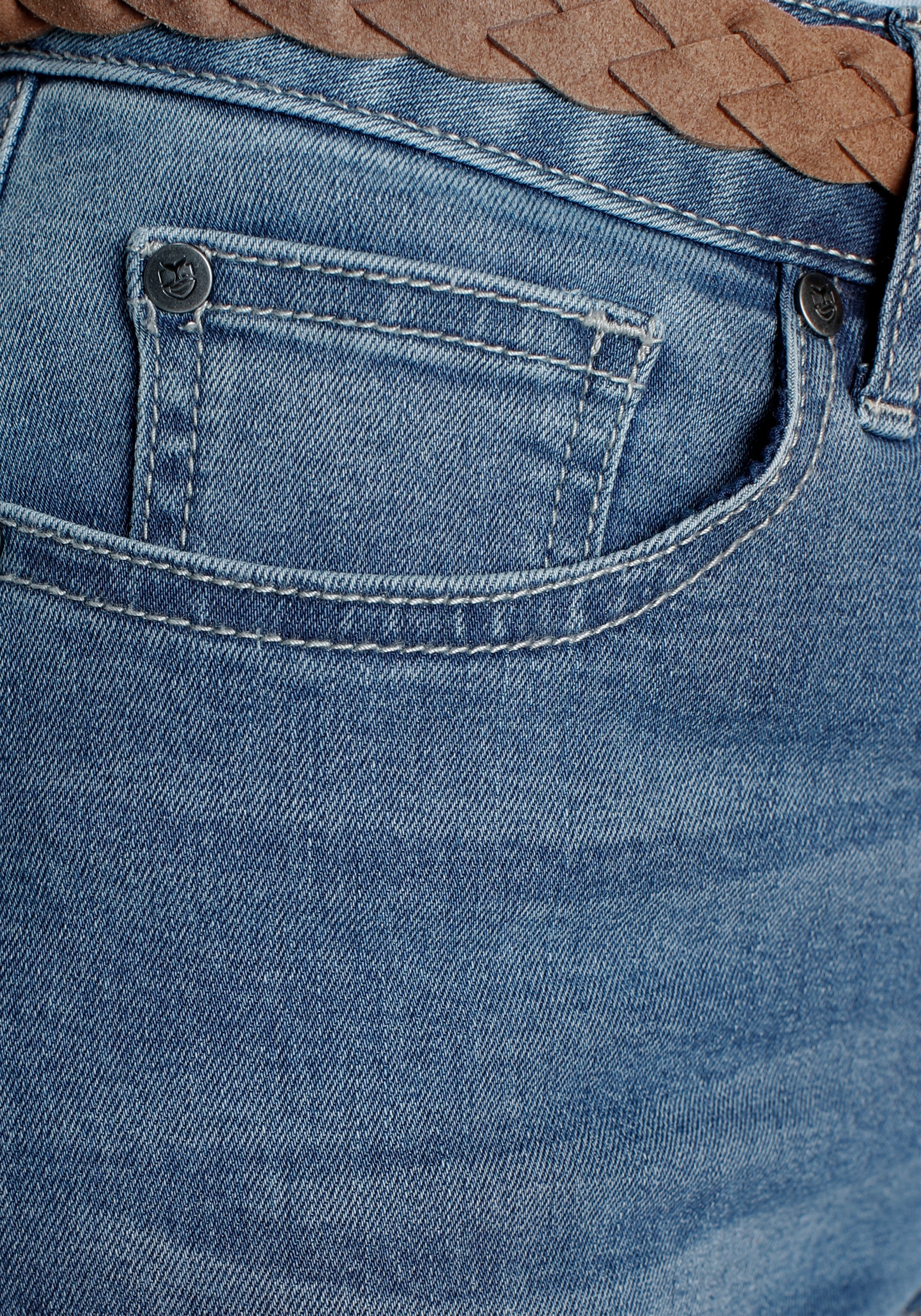 DELMAO 3/4-Jeans, tlg., mit (Set, Flechtgürtel ---NEUE BAUR mit 2 bestellen für modischem | MARKE! inklusive Gürtel)