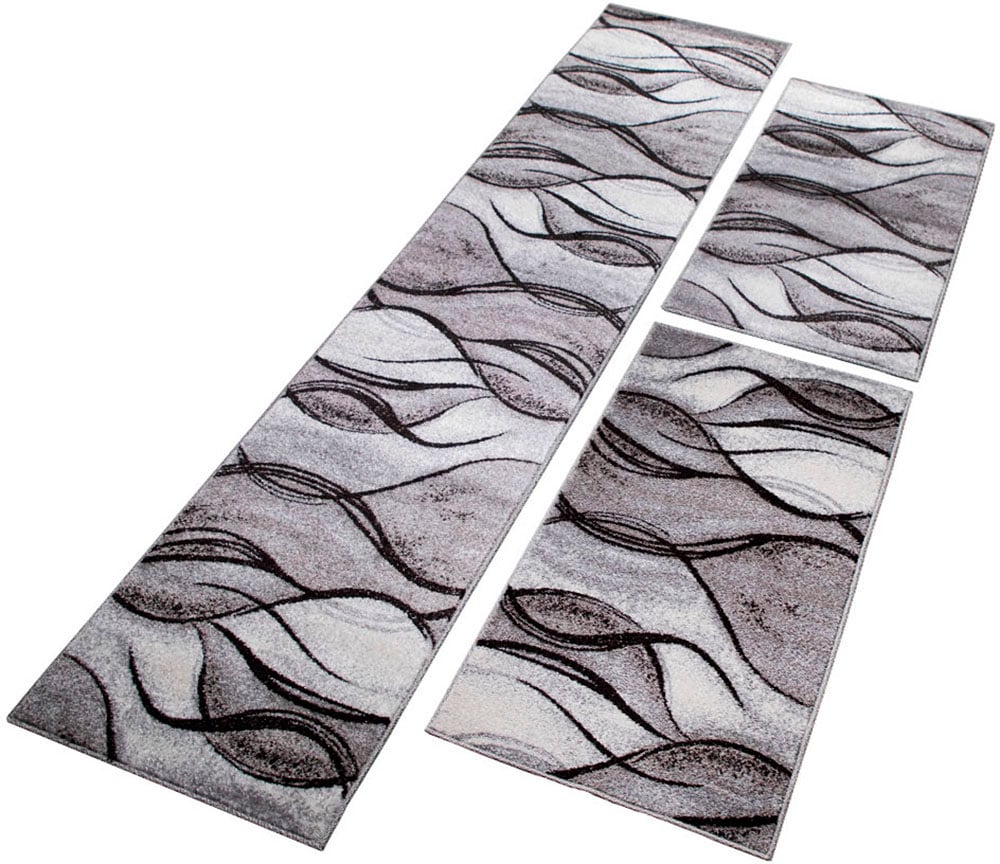 Bettumrandung OTTO HOME "Tritom" Gr. 14, grau, H:9mm, Obermaterial: 100% Polypropylen, Bettumrandungen, mit besonders weichem Flor, Kurzflor, modernes Wellen Muster
