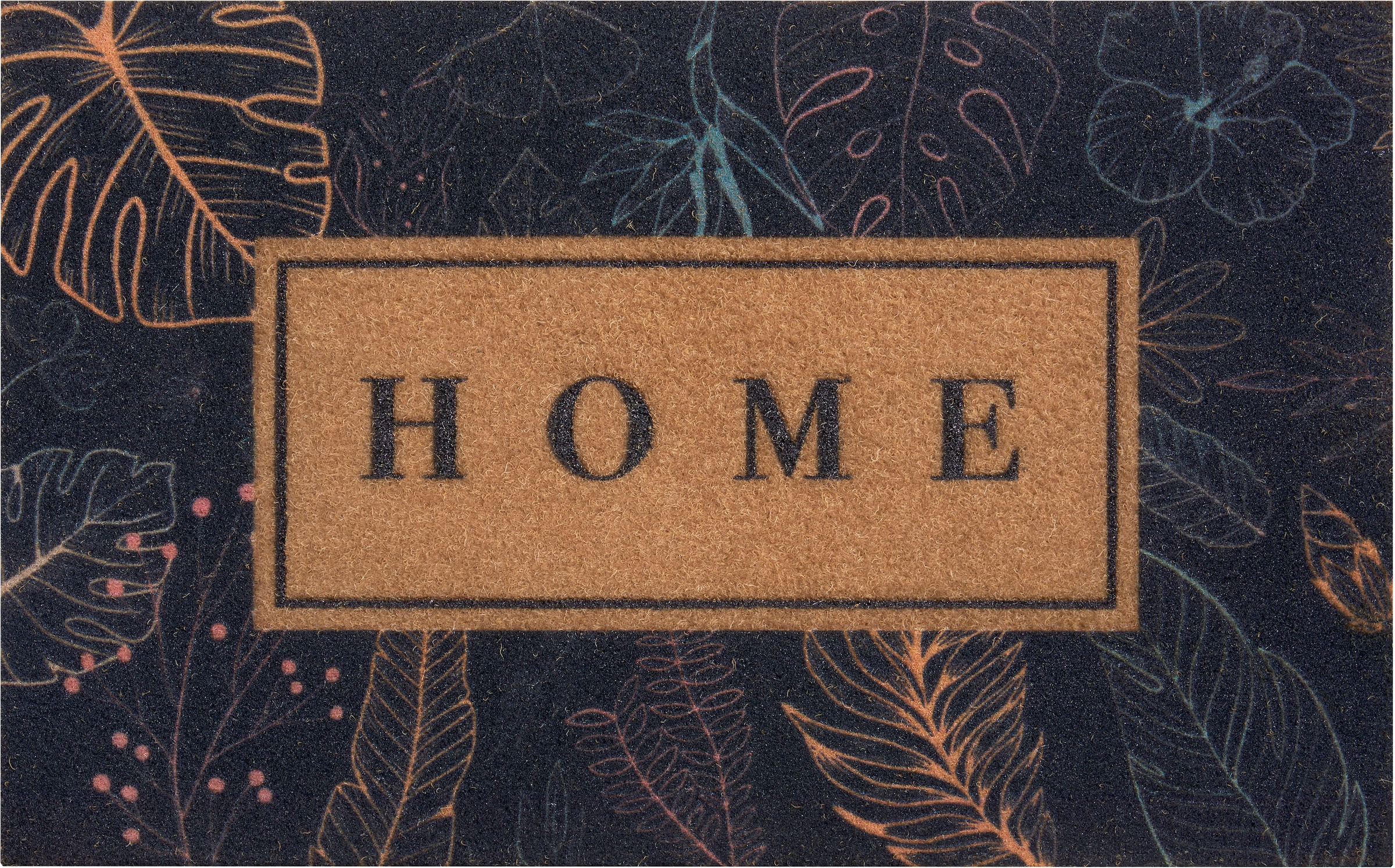 Türvorleger, Home«, BAUR mit Eingang Fußmatte »Kokos | Leonique Kokos-Look, rutschhemmend, rechteckig, Schrift, robust, bestellen