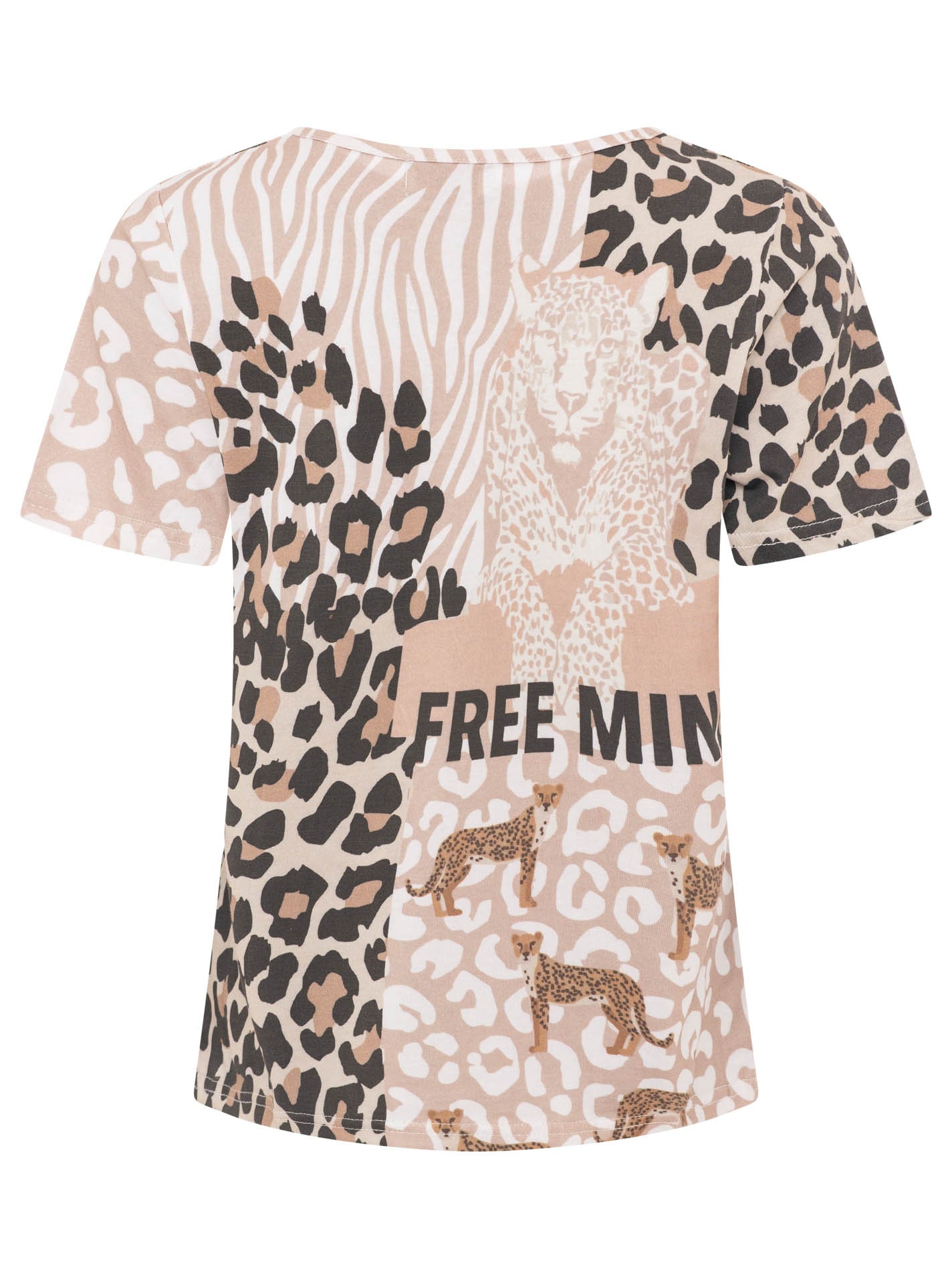 Zwillingsherz T-Shirt »"Strong"« Mustermix mit Leopard, Rundhals, kurzarm