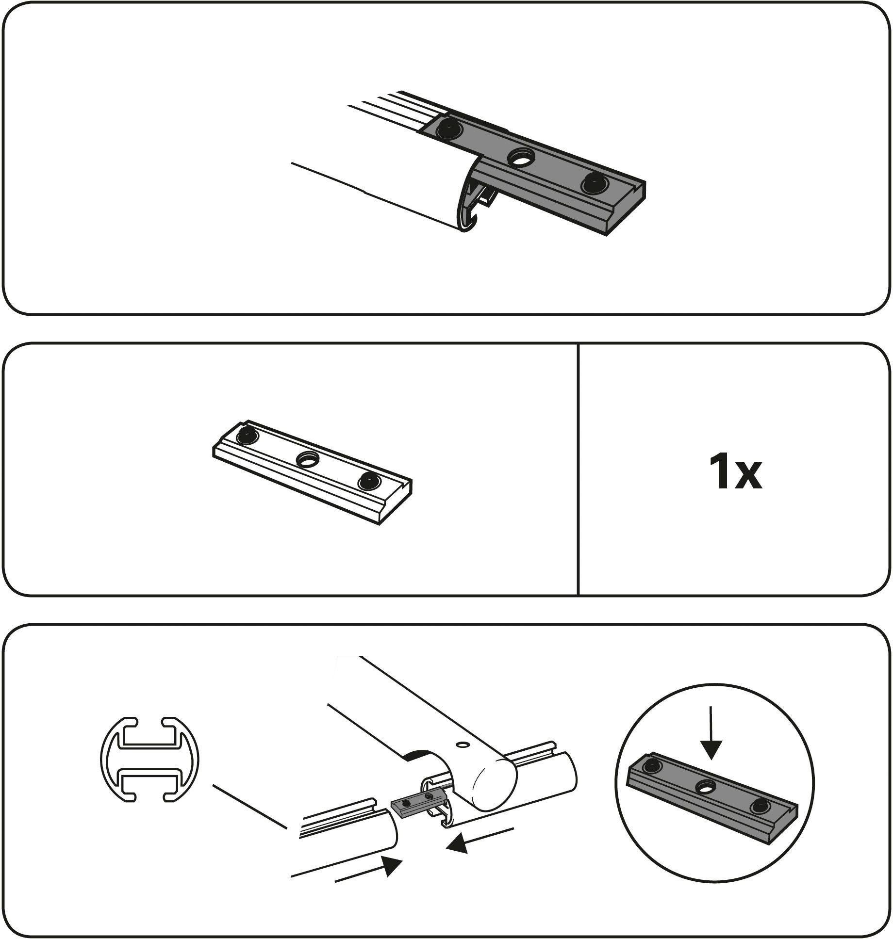 GARDINIA Gardinenbefestigungen Ersatzteile »Verbinder für Gardinenstangen mit Innenlauf II«, (1 St.), Serie Einzelprogramm Chicago Ø 20 mm