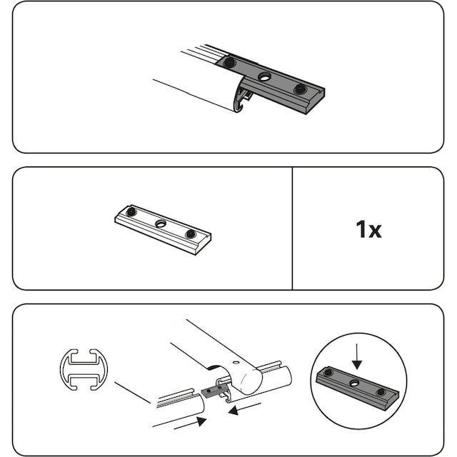 GARDINIA Gardinenbefestigungen Ersatzteile »Verbinder für Gardinenstangen  mit Innenlauf II«, (1 St.), Serie Einzelprogramm Chicago Ø 20 mm auf  Rechnung | BAUR