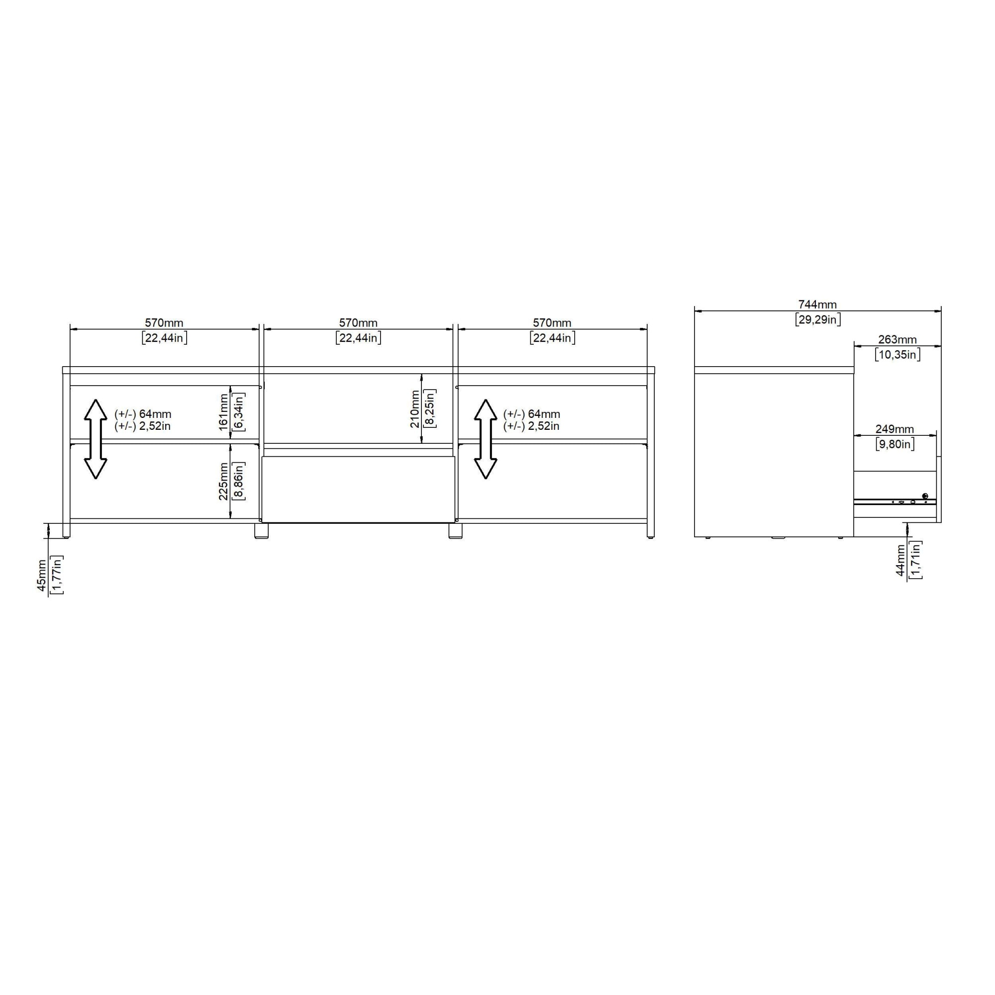 INOSIGN TV-Board »Next TV-Möbel, Mediamöbel,«, 2 Türen, 1 Schublade, Breite 178 cm, Höhe 52 cm