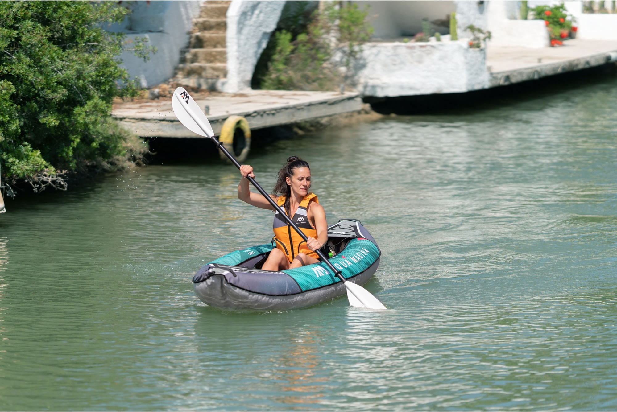 Aqua Marina Einerkajak, (Set, mit auf 6 Fußpumpe | einem Rechnung mit St., Komplett BAUR kaufen und Tragerucksack Set Paddel)