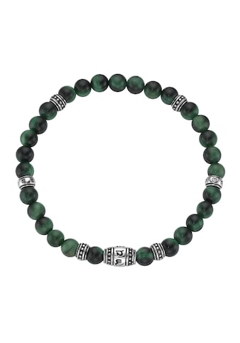 Armband »mit grünem Tigerauge oder Muschelkern-Perlen, Silber 925«