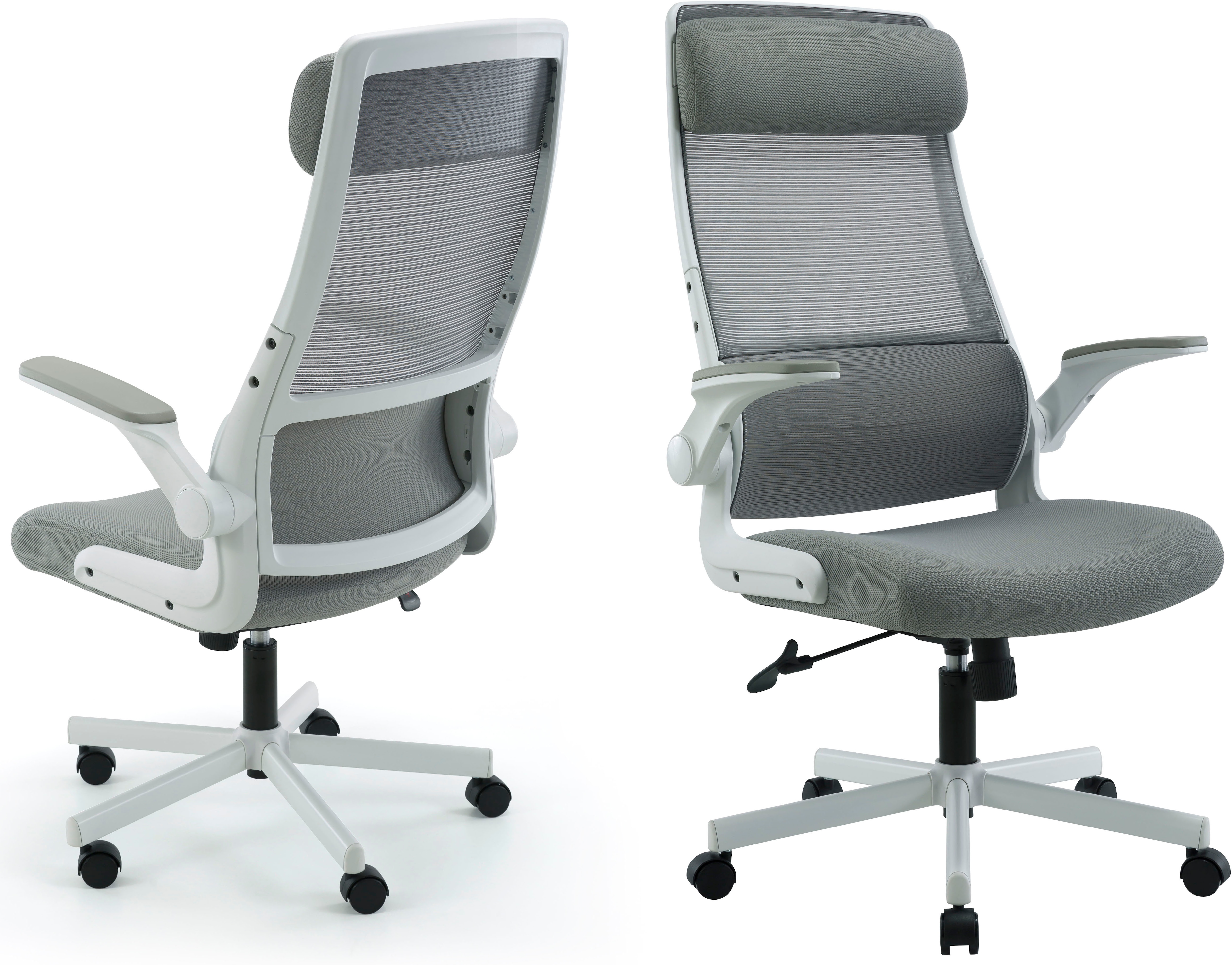 OTTO home Bürostuhl "Menton, ergonomischer Schreibtischstuhl" () inkl. Kopfkissen, Lendenwirbelstütze, modernes Design