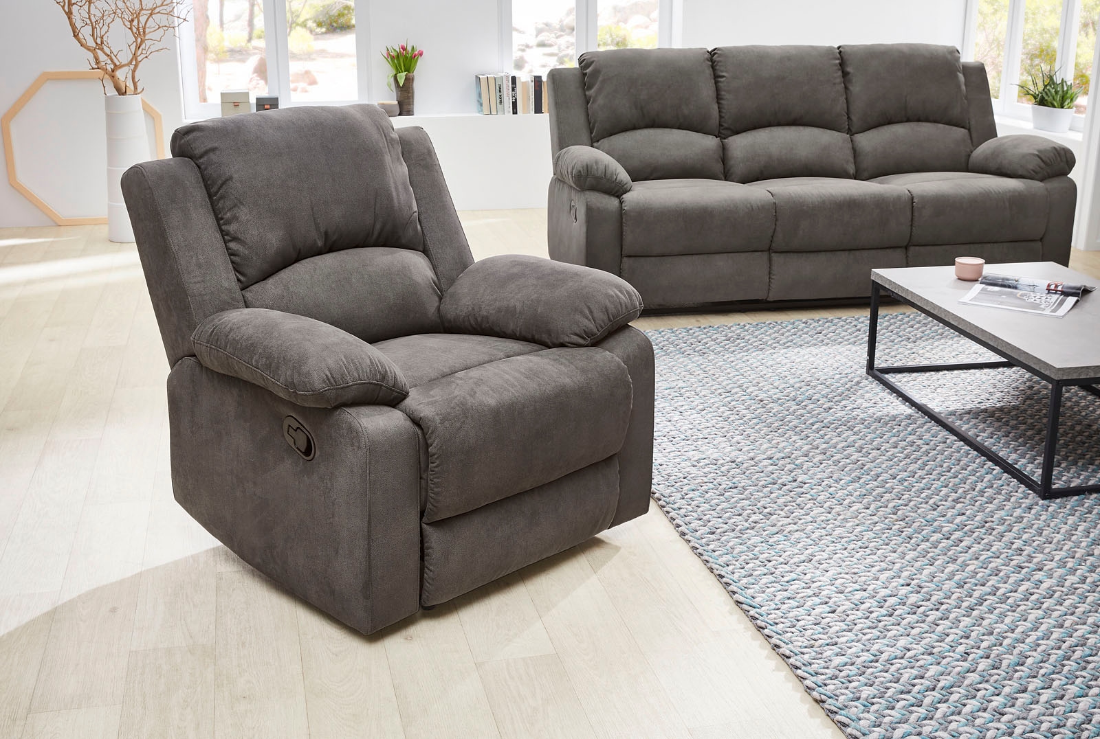 Jockenhöfer Gruppe Sessel "Dakota, B: 97 cm, Sitzhöhe: 47 cm" mit Relax- & Liegefunktion, Taschenfederkern-Polsterung