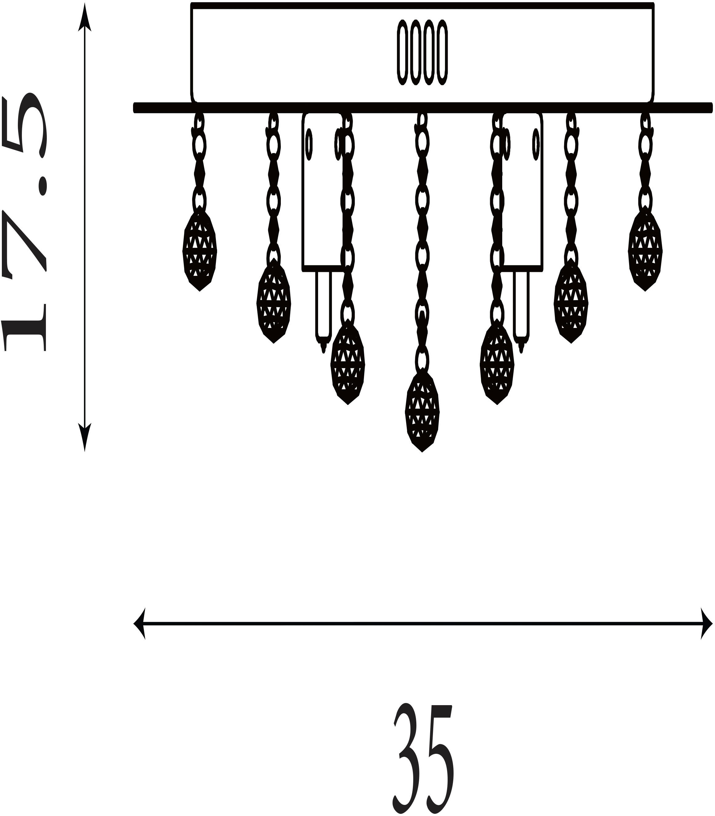 Searchlight Deckenleuchte »Hanna 4Lt Flush - Gold Metal & Clear Crystal« G9 1 Stk.