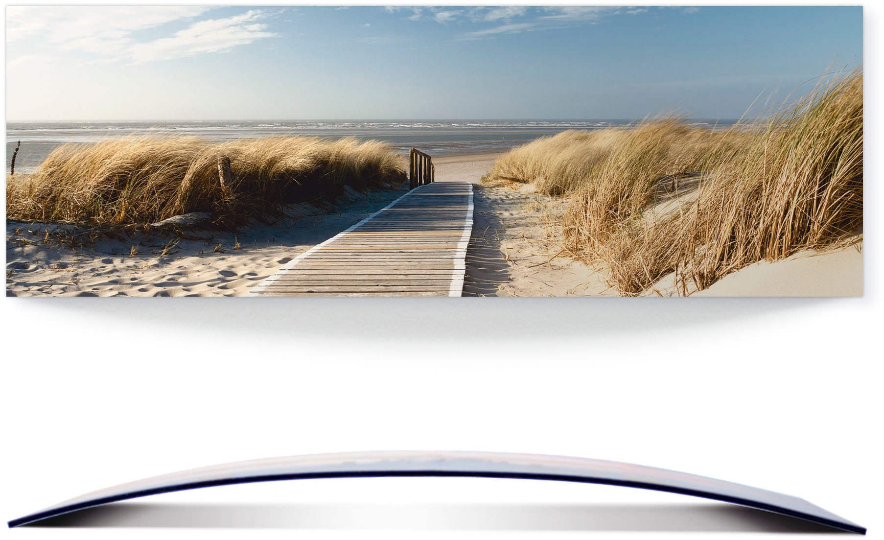 Wandbild Optik Steg«, Strand, (1 gebogen | St.), Artland 3D bestellen - BAUR auf »Nordseestrand Langeoog