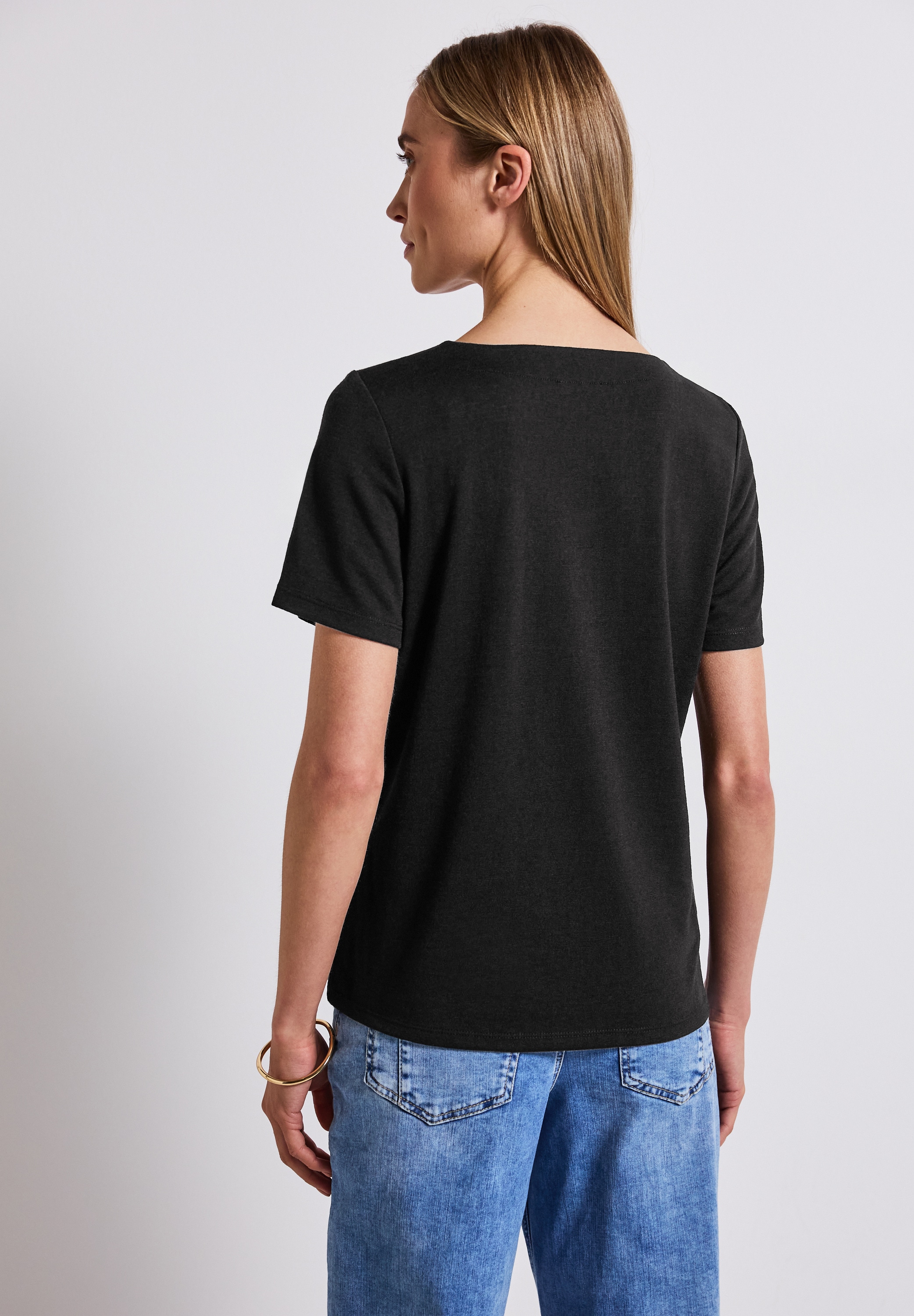 STREET ONE T-Shirt, aus elastischem Materialmix
