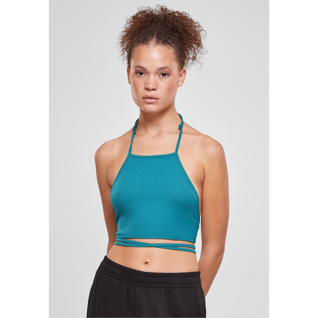 URBAN CLASSICS Muskelshirt »Urban Classics Damen Ladies Rib Trapeze Cropped Top«, (1 tlg.)