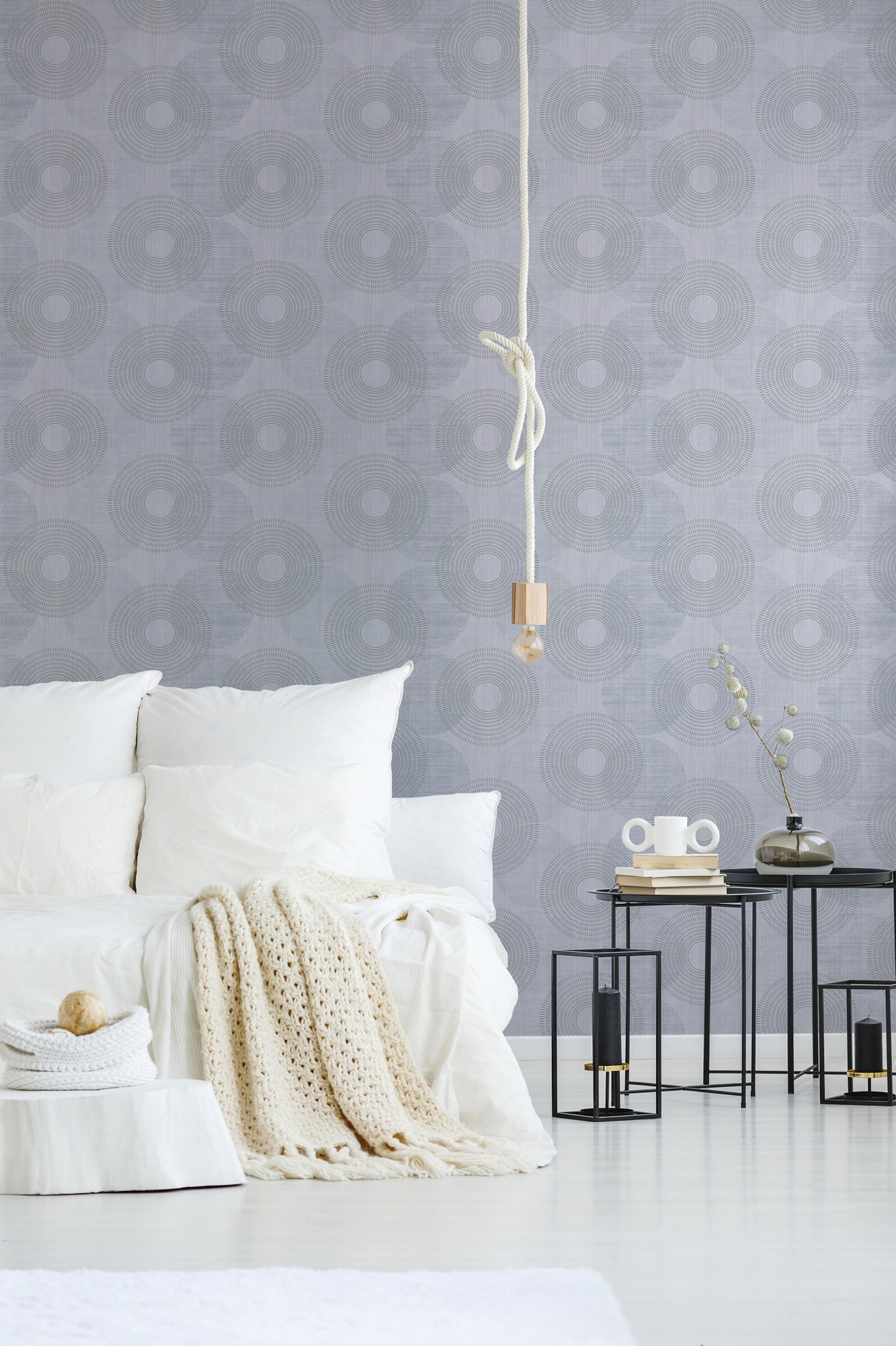 A.S. Création Vliestapete »Attractive«, Strukturmuster-gemustert-Motiv, Kreis Tapete Punkte Tapeten Wohnzimmer Schlafzimmer Küche Flur Design