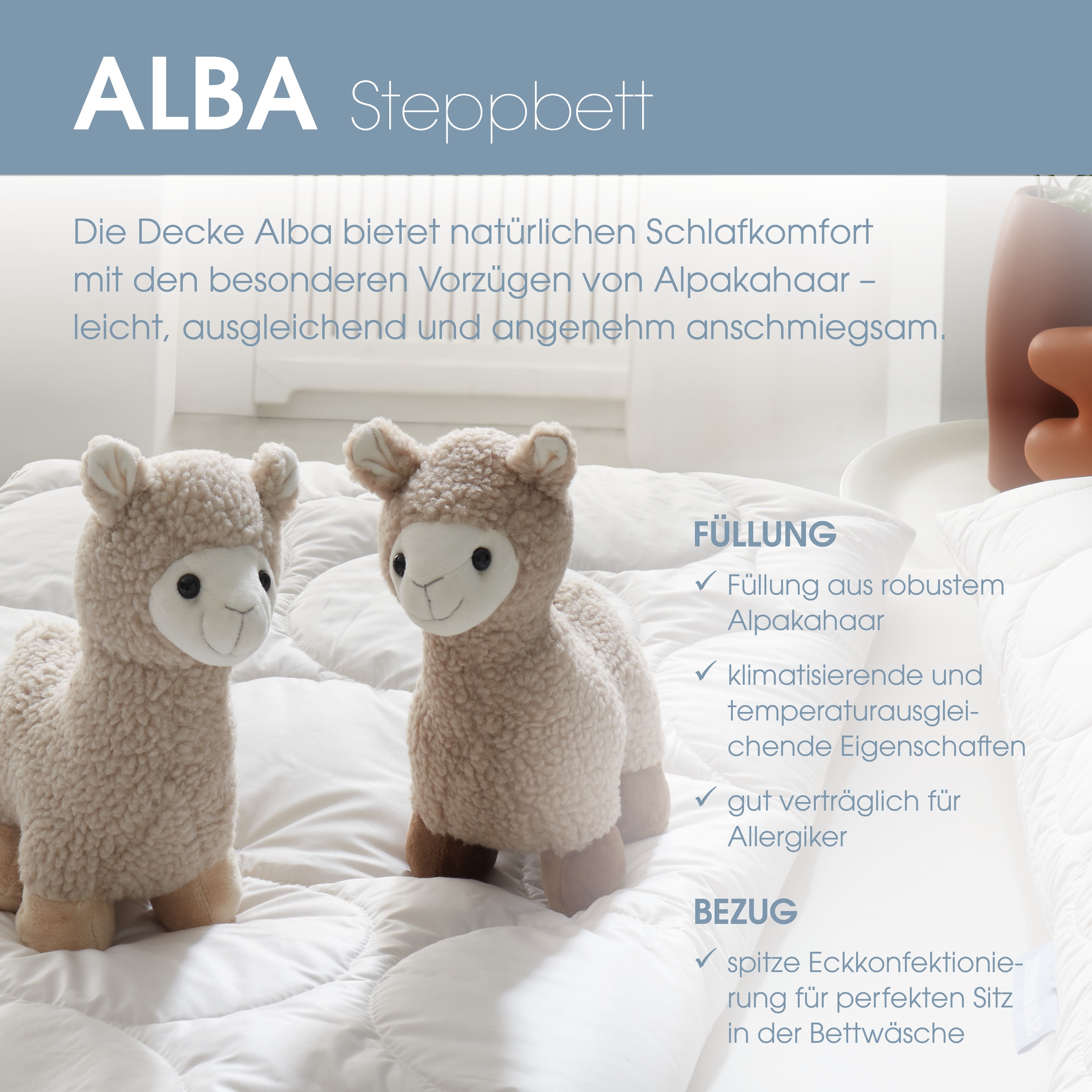 Schlaraffia Naturhaarbettdecke »Alba« leicht Füllung 100 % Alpakahaar 1 Stk. tlg.