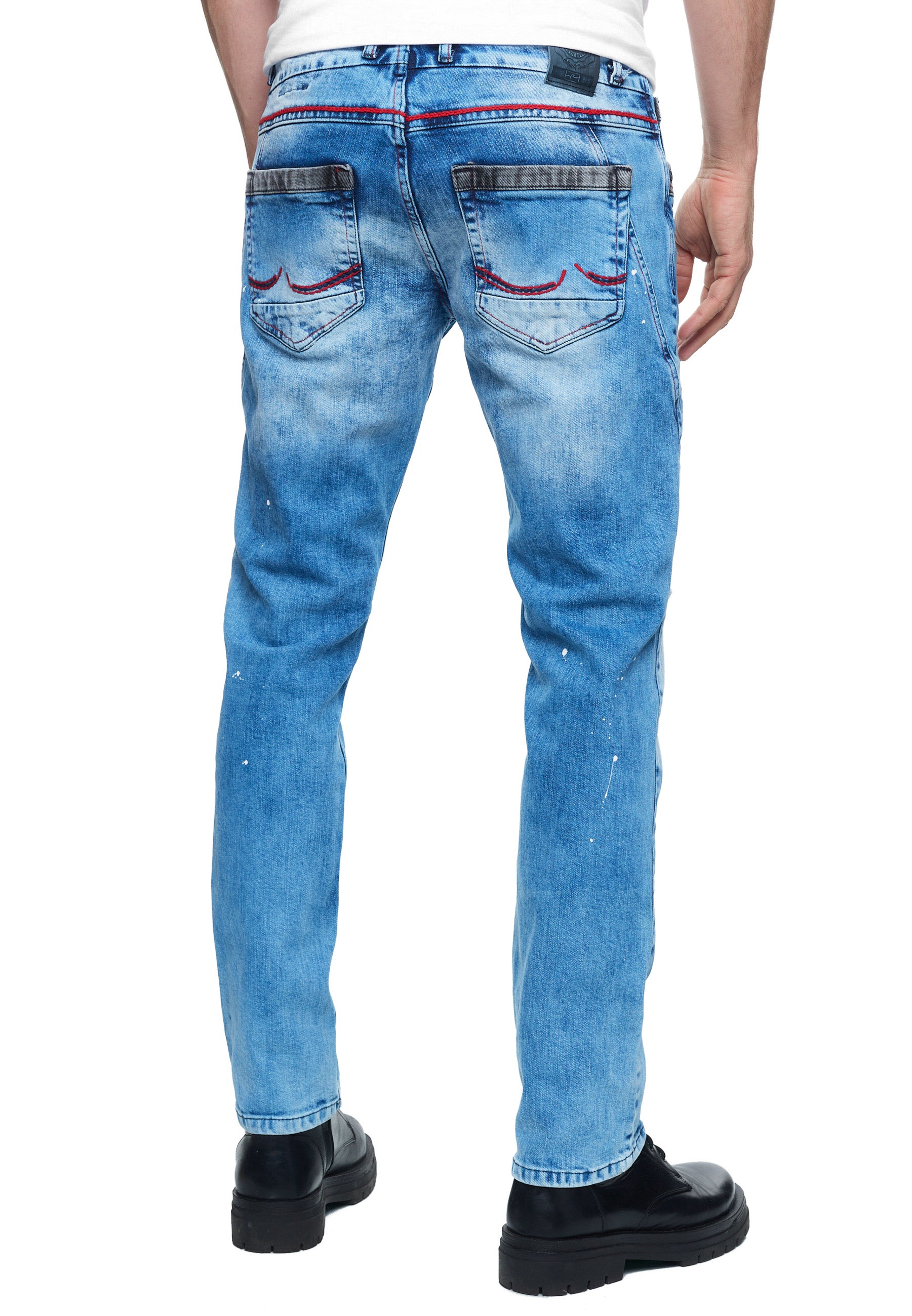 Rusty Neal Straight-Jeans »YOKOTE«, mit farblich abgesetzten Details