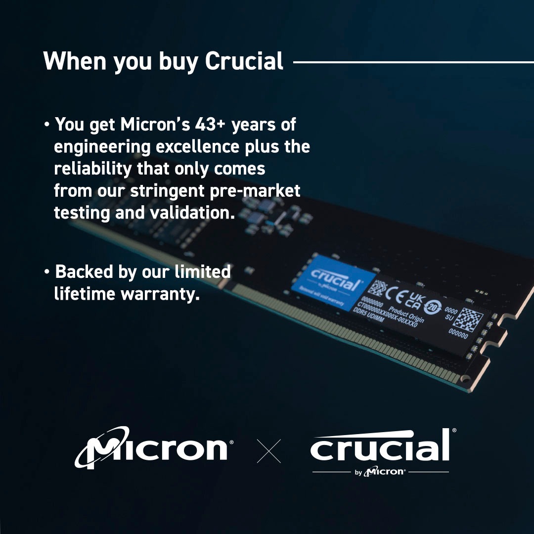 Crucial Arbeitsspeicher »16GB DDR5-5600 UDIMM«
