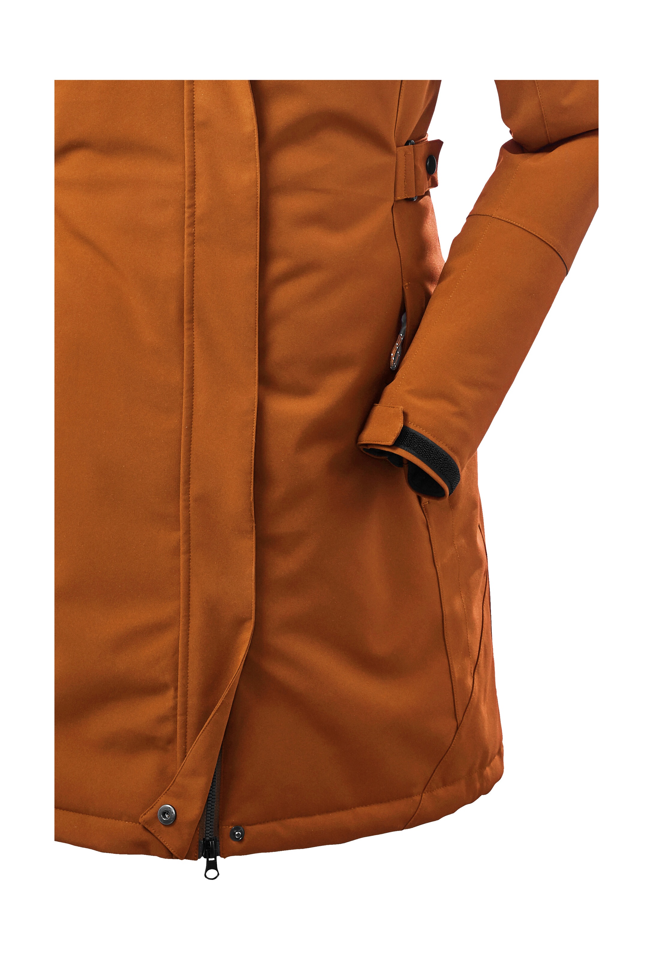 Parka KILLTEC "KOW 165 WMN PRK", Damen, Gr. 46, gelb (curry), Obermaterial: 100% Polyester;Futter: 100% Polyester;Füllung: 100% Polyester, Jacken Parka, Wasser- und winddichter Parka mit Teddyfleece und abnehmbarer Kapuze 3