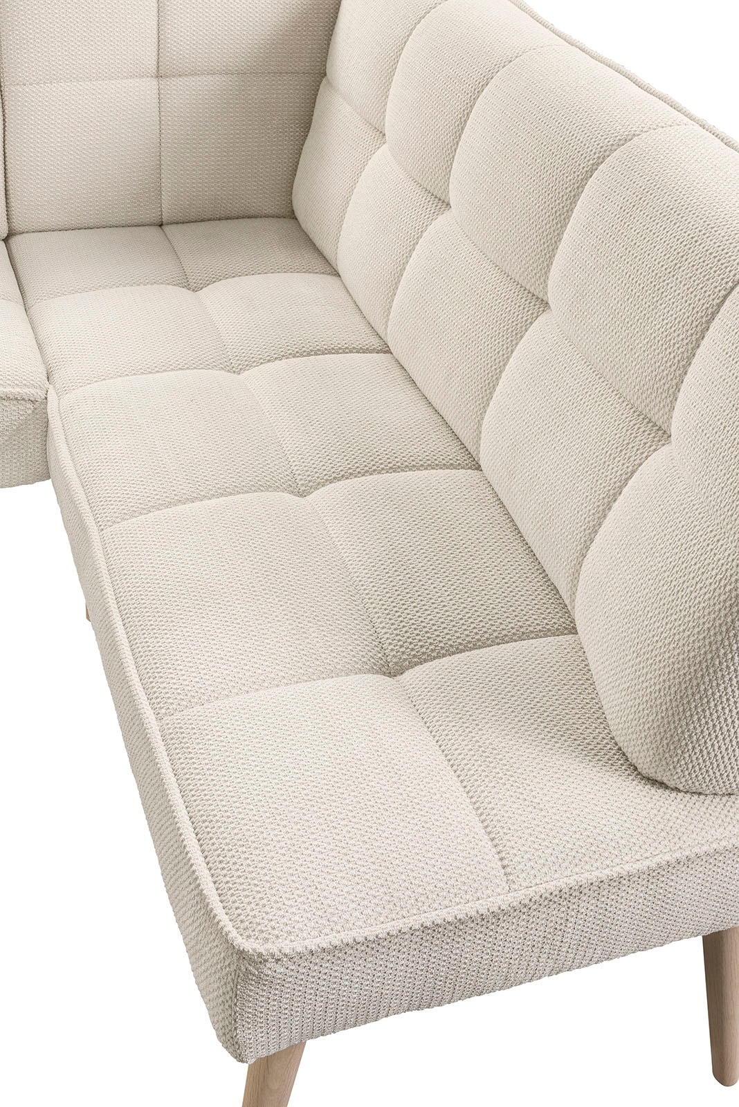 exxpo - sofa fashion Eckbank »Latte« moderne Sitz- und Rückensteppung, bequem und elegant, hoher Holzfuß