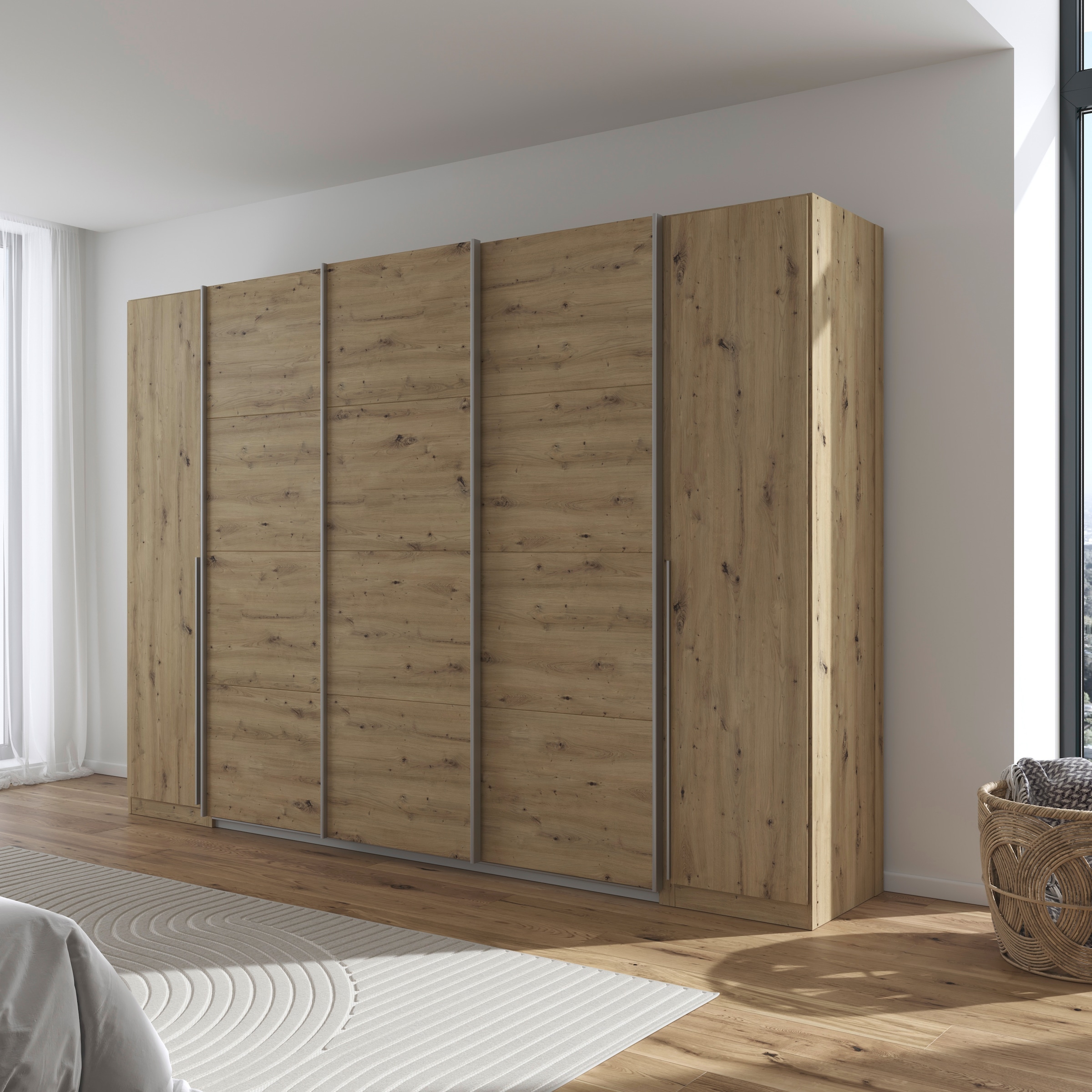rauch Schwebetürenschrank »Agordo«, (im angesagten Mix aus Dreh- und Schwebetüren), durchdachte Innenausstattung, in zwei Griff-Farben MADE IN GERMANY