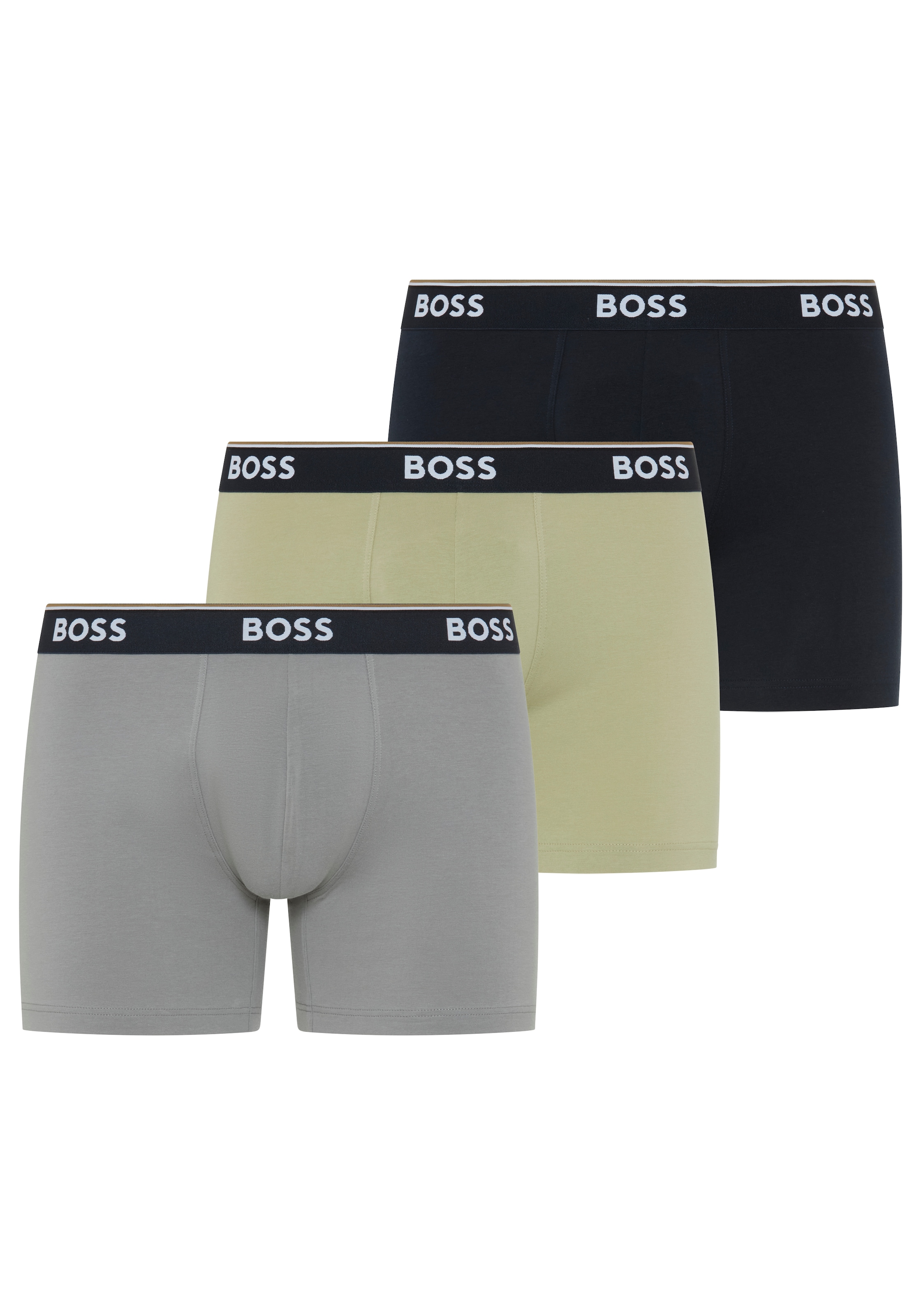 BOSS Boxershorts Packung, 3 Stk. aus bequemer Stretch-Baumwolle, körpernah, mittlere Bundhöhe