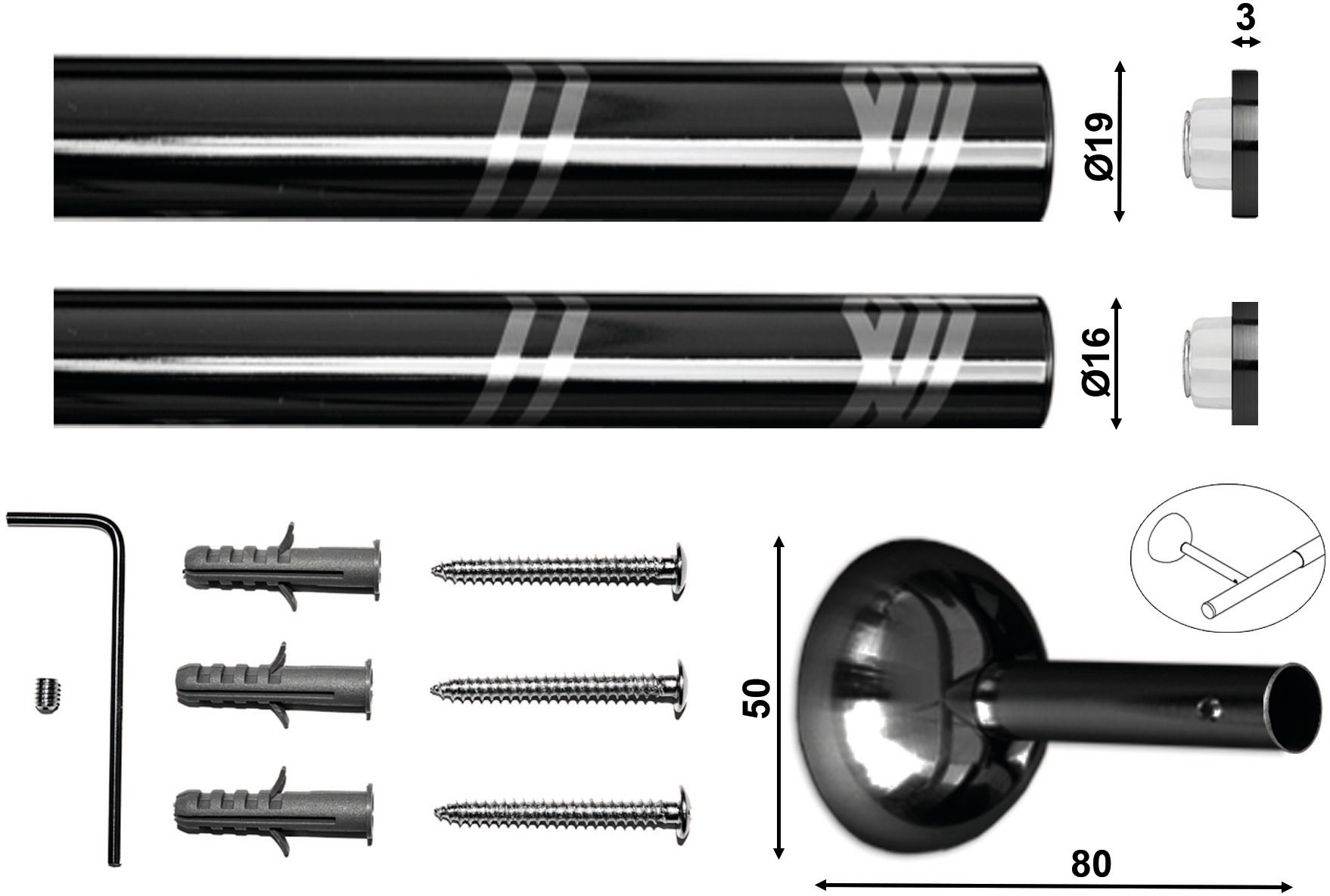 indeko Gardinenstange "Albany" Ø 20 mm 1 läufig-läufig ausziehbar stufenlos günstig online kaufen
